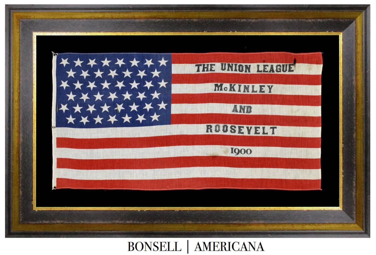 McKinely and Roosevelt Campaign Flag | Made by the Union League of Philadelphia 