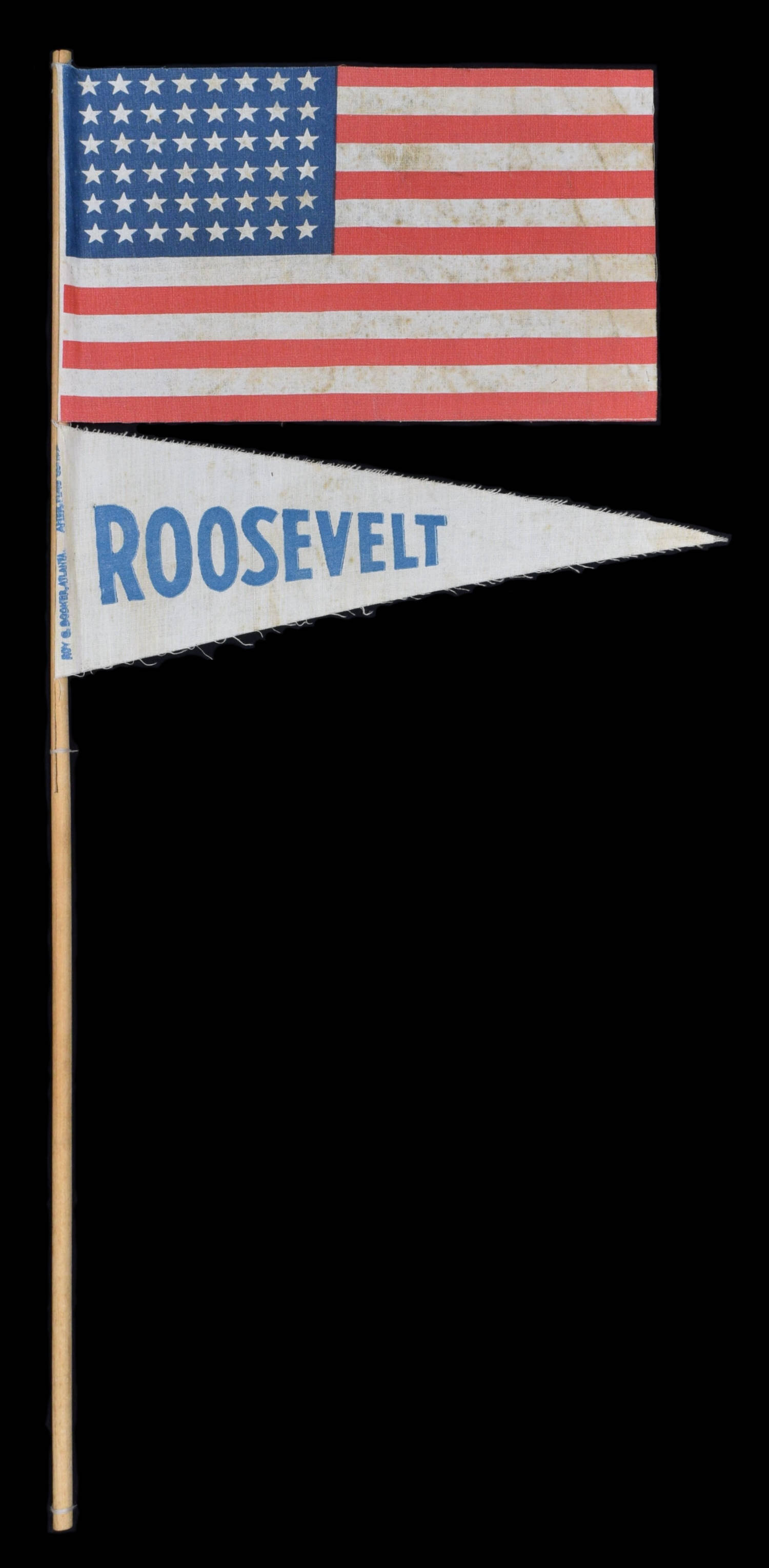 48 Star Antique Flag with a Roosevelt Pennant