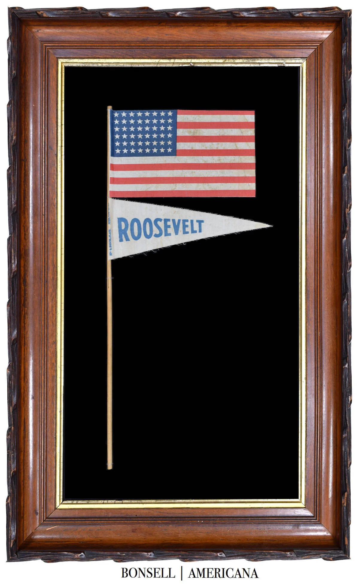 48 Star Antique Flag with a Roosevelt Pennant
