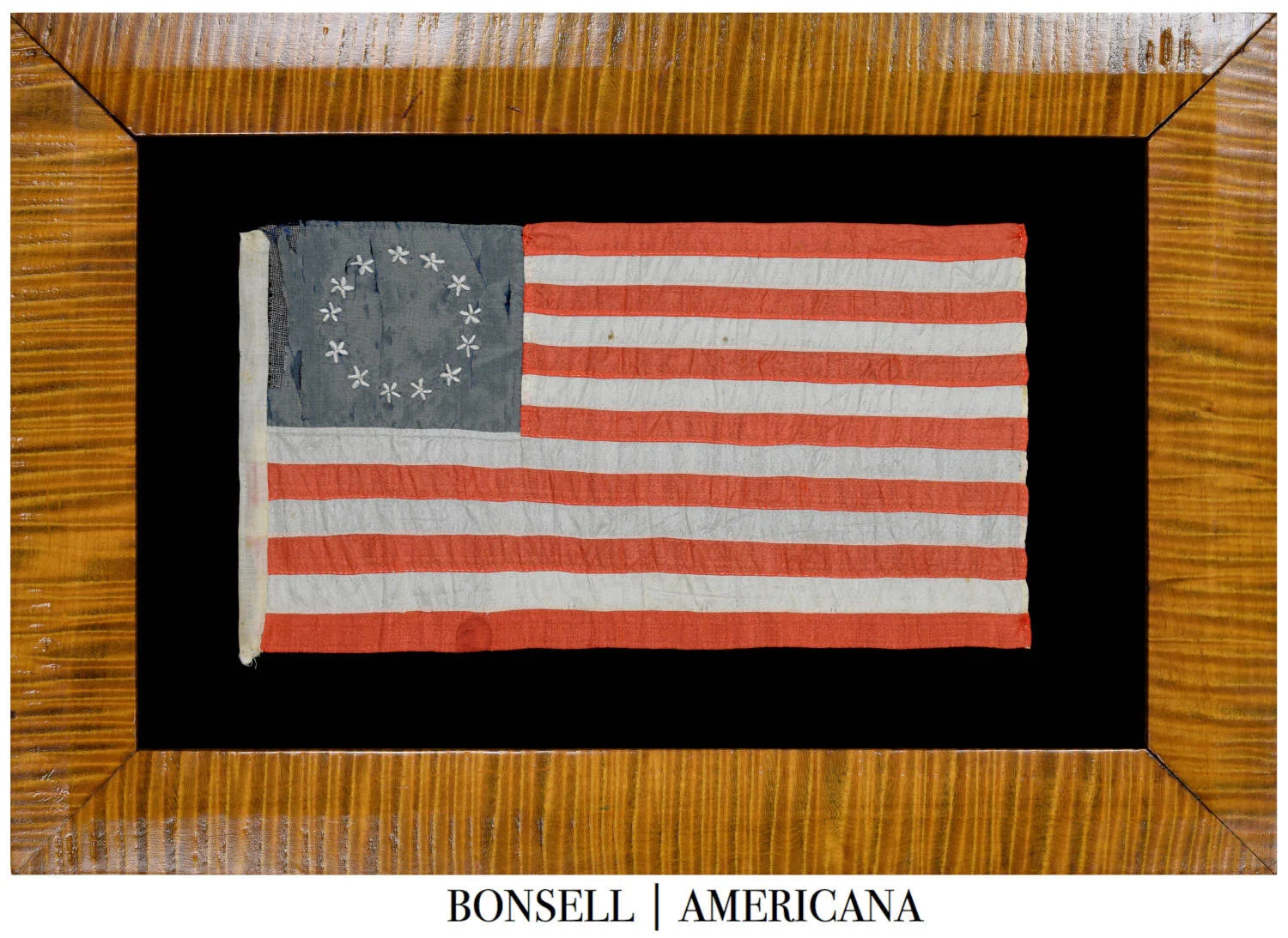 13 Star Antique Flag | Handsewn by either the Granddaughter or Great-Granddaughter of Betsy Ross | Constructed in the East Wing of Independence Hall in Philadelphia | Circa 1895-1913 