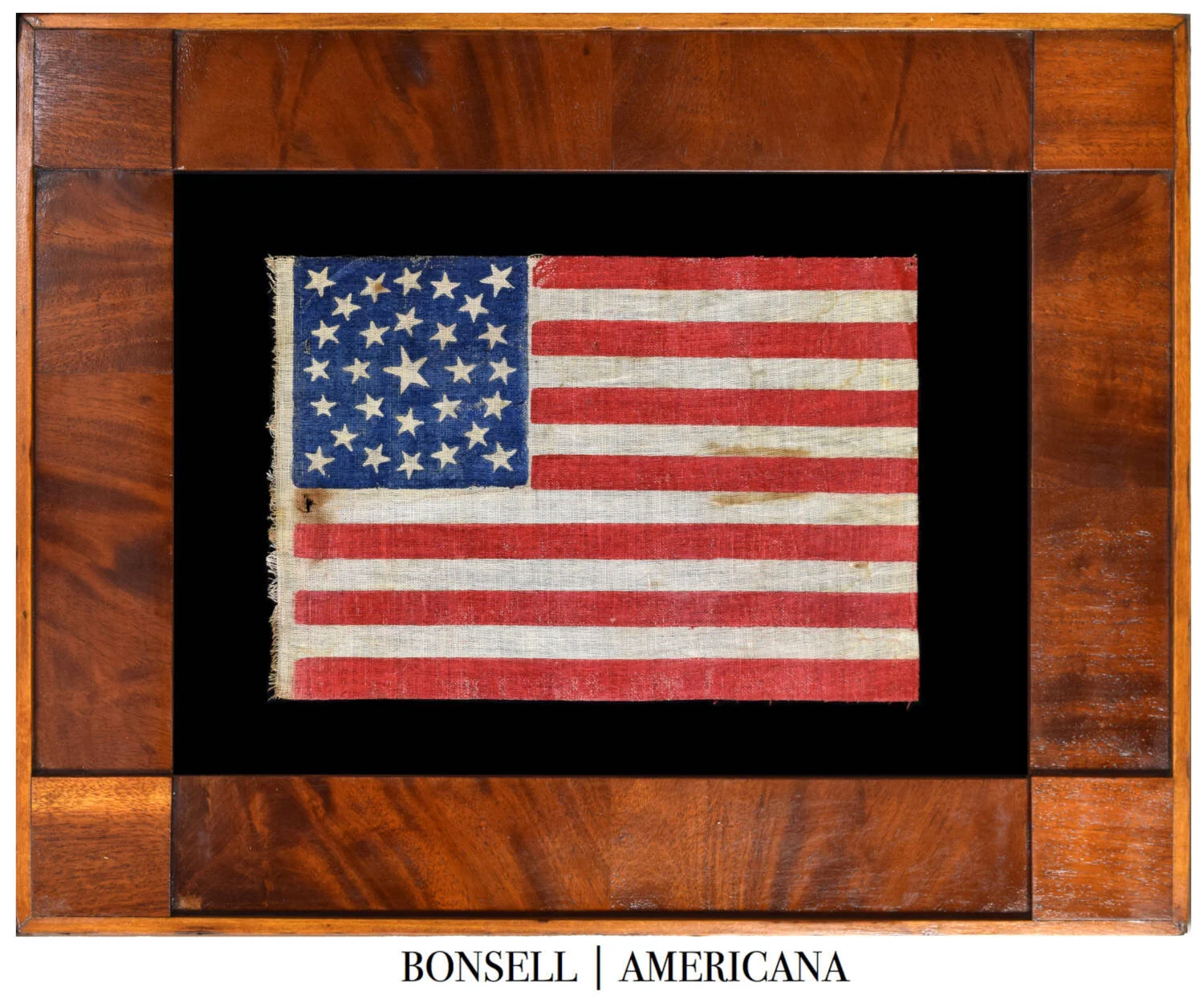 Scarce 29 Star Antique American Flag with a Medallion Star Pattern | A Classic American Parade Flag | Iowa Statehood | Circa 1846-1848
