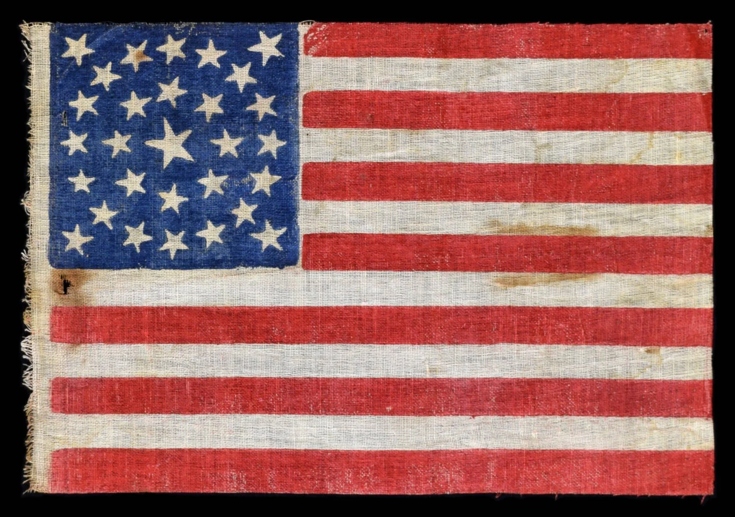 Scarce 29 Star Antique American Flag with a Medallion Star Pattern | A Classic American Parade Flag | Iowa Statehood | Circa 1846-1848