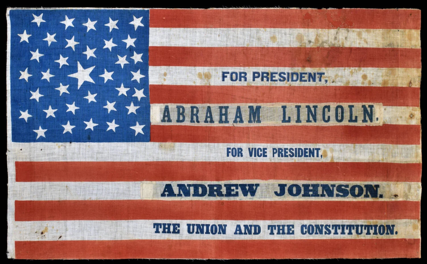 Abraham Lincoln and Andrew Johnson Campaign Flag