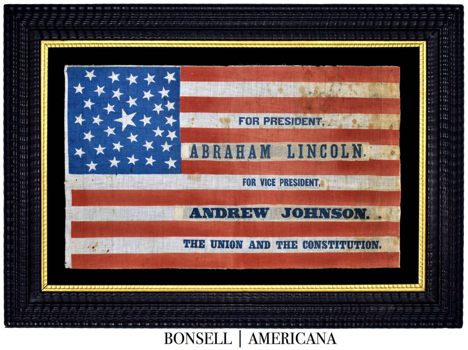 Abraham Lincoln and Andrew Johnson Campaign Flag