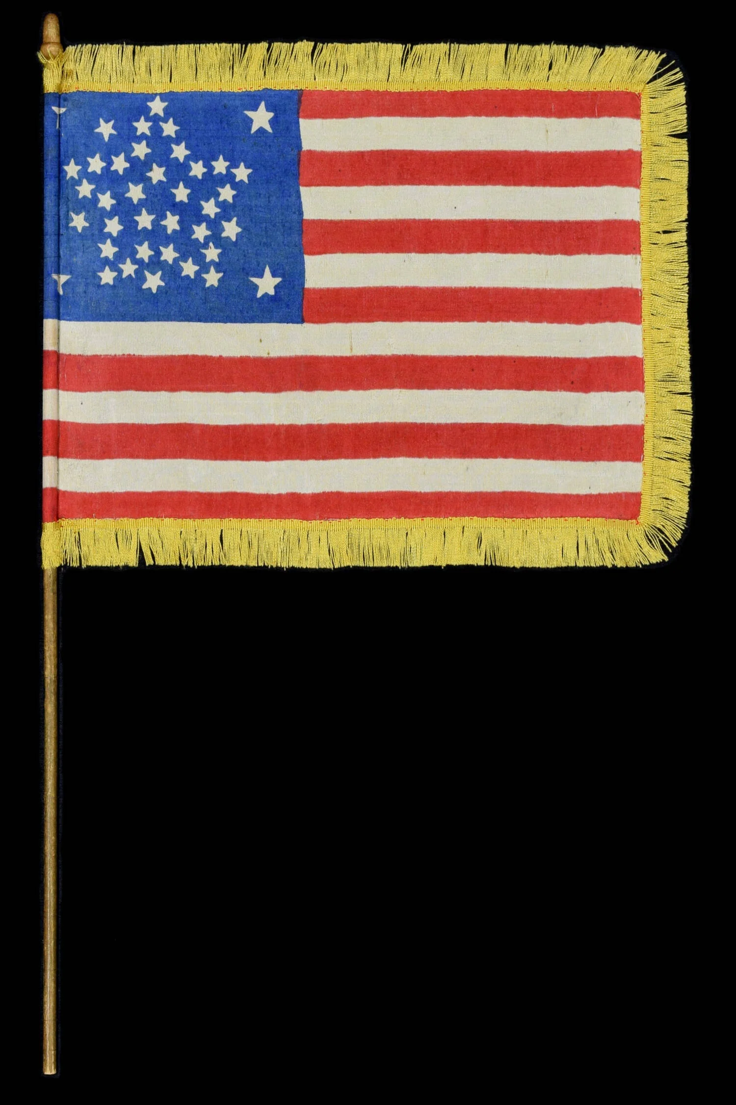Outstanding 38 Star Parade Flag with a Grand Luminary Star Configuration | Colorado Statehood | Circa 1876-1889