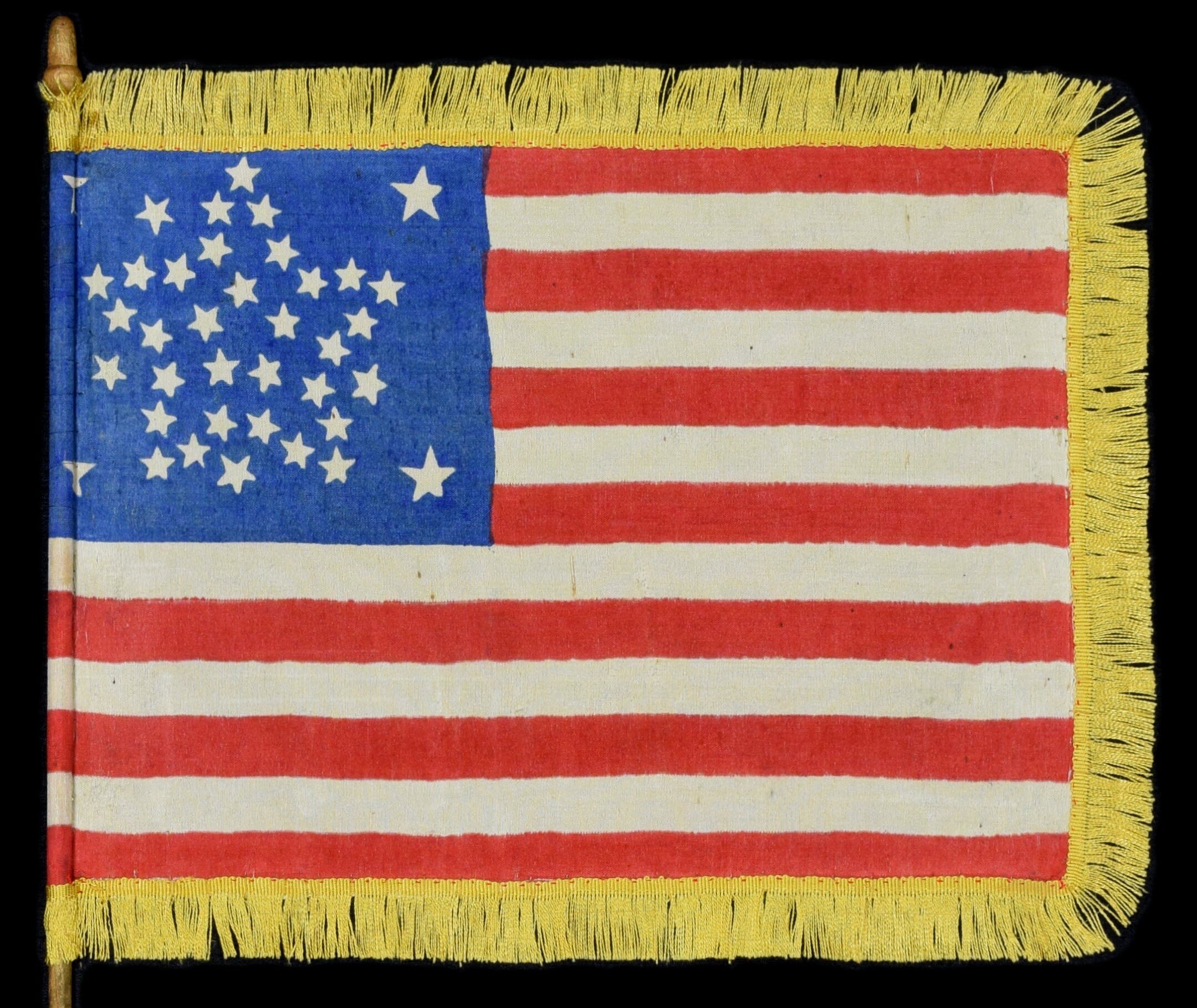 Outstanding 38 Star Parade Flag with a Grand Luminary Star Configuration | Colorado Statehood | Circa 1876-1889