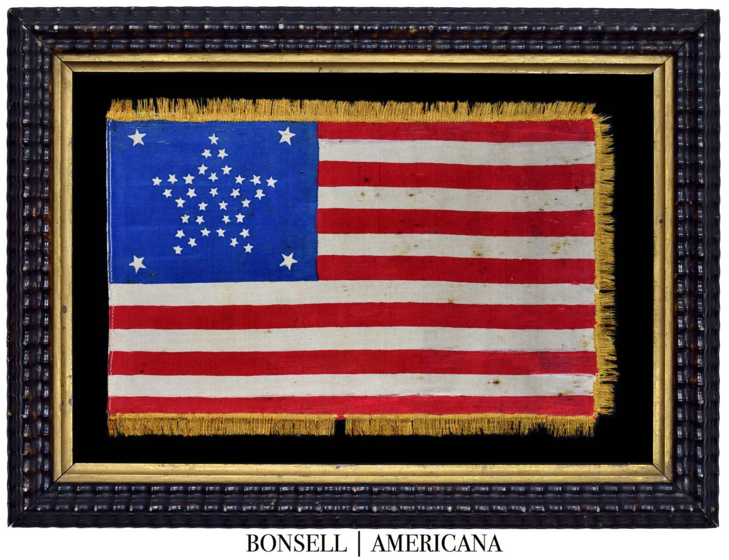 Scarce 37 Star Antique Flag with a Grand Luminary Configuration | Nebraska Statehood | Circa 1867-1876