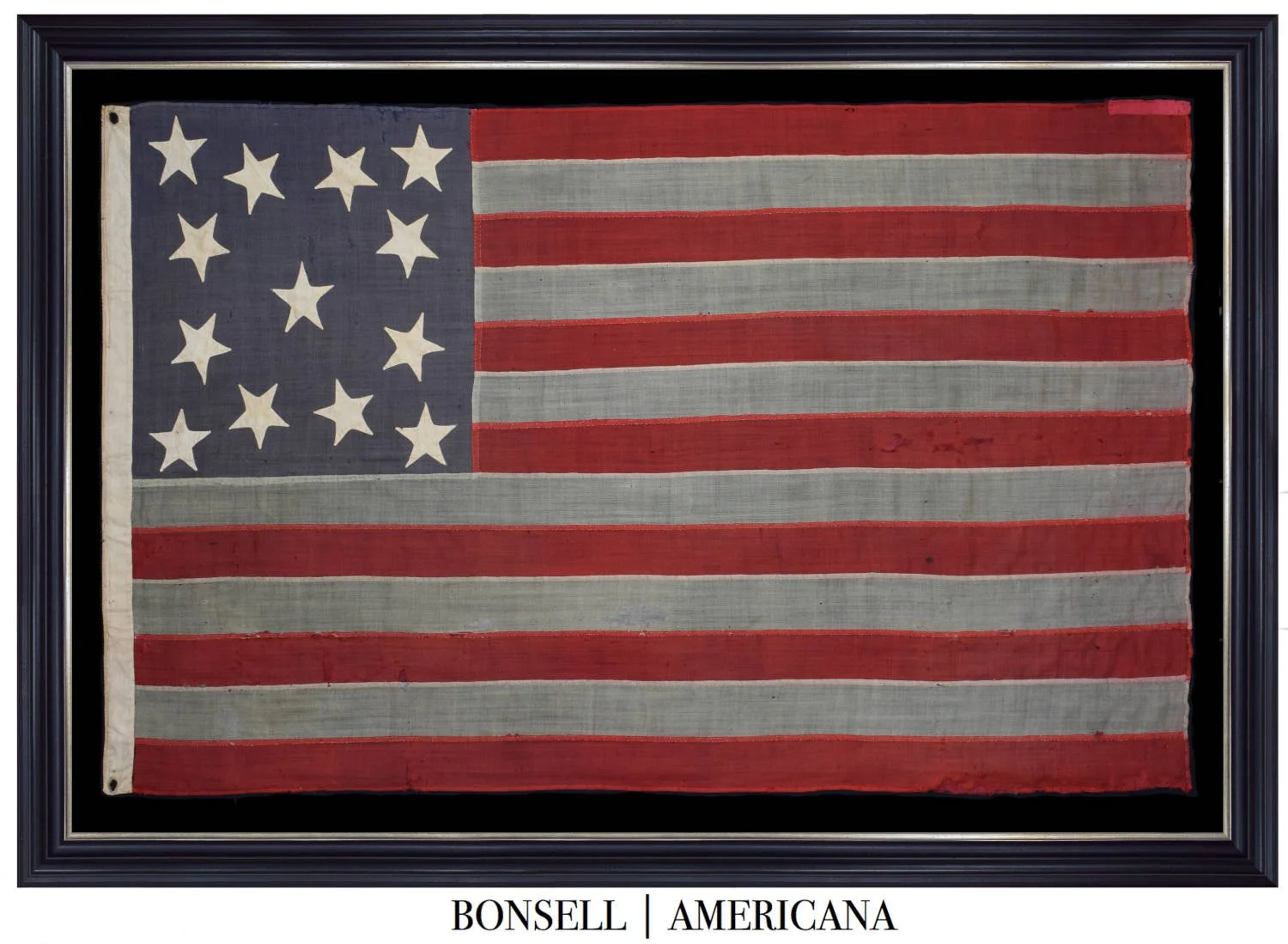 Unusual 13 Star Antique American Flag | Includes a Tightly Packed Medallion Configuration and Large Handsewn Stars | Circa 1870-1885
