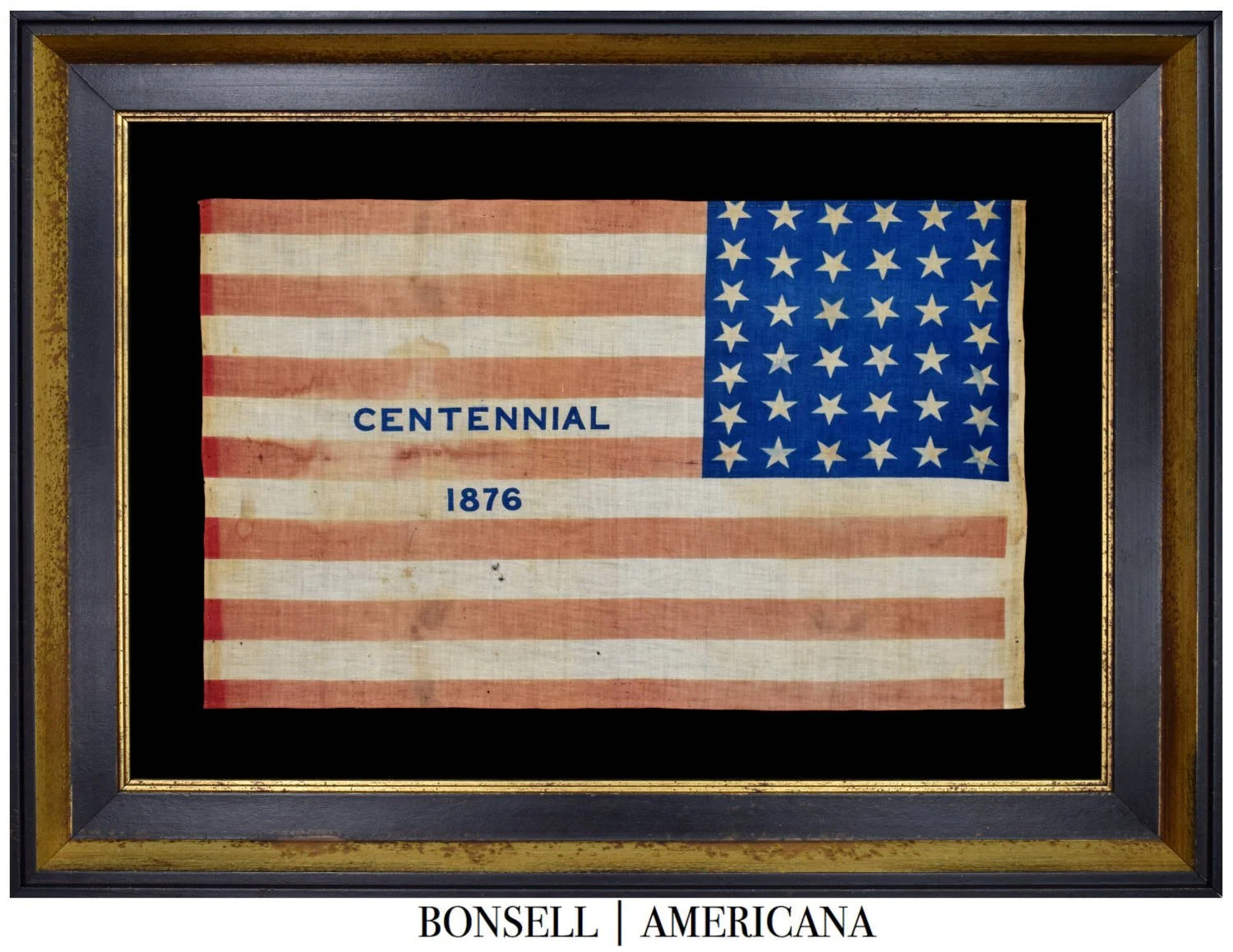 38 Star Antique Flag | Includes a CENTENNIAL 1876 Overprint | Colorado Statehood | Circa 1876