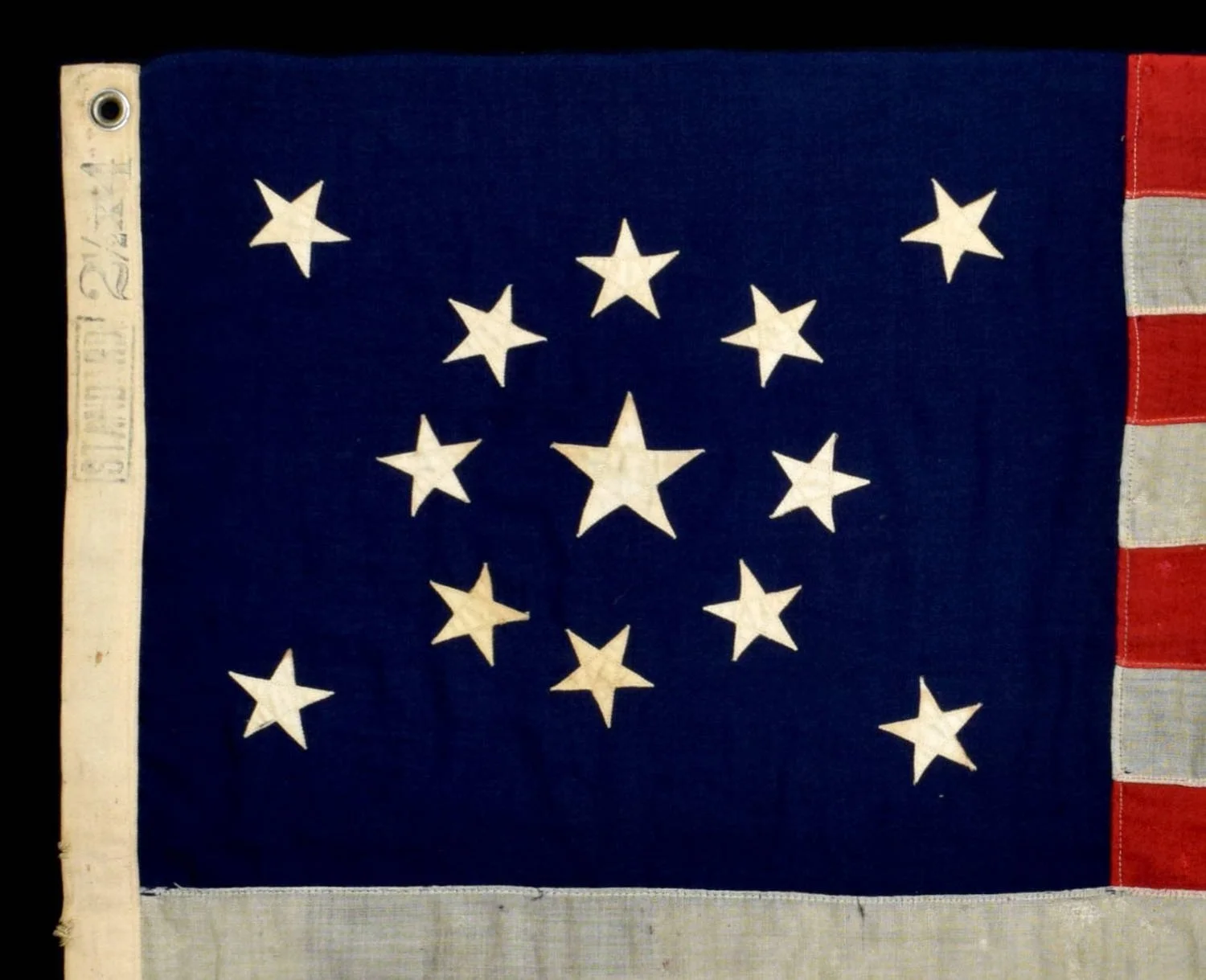 3. 13 Star Antique Flag with a Medallion and Standard Stamp.jpg