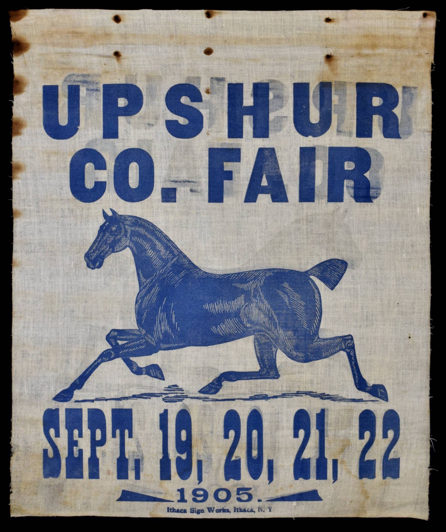 Rare Banner Made for the Upshur County Fair of West Virginia | Made by Ithaca Sign Works