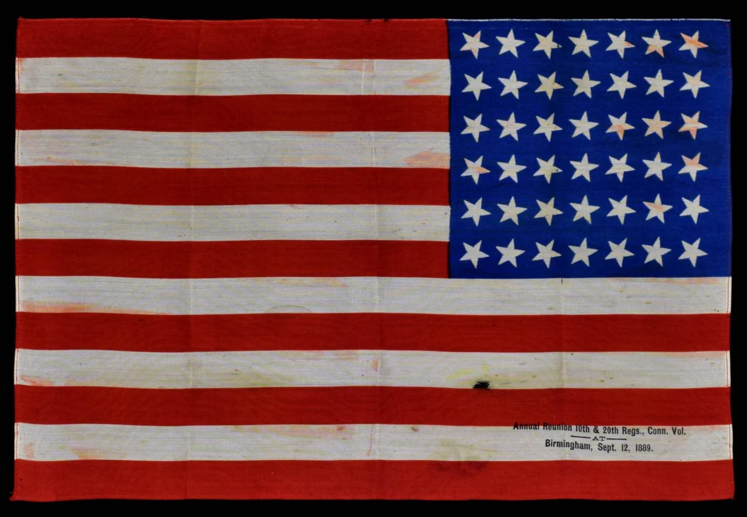 42 Star Antique Flag | Made for the Annual Reunion of the 10th & 20th Connecticut Infantry Regiments