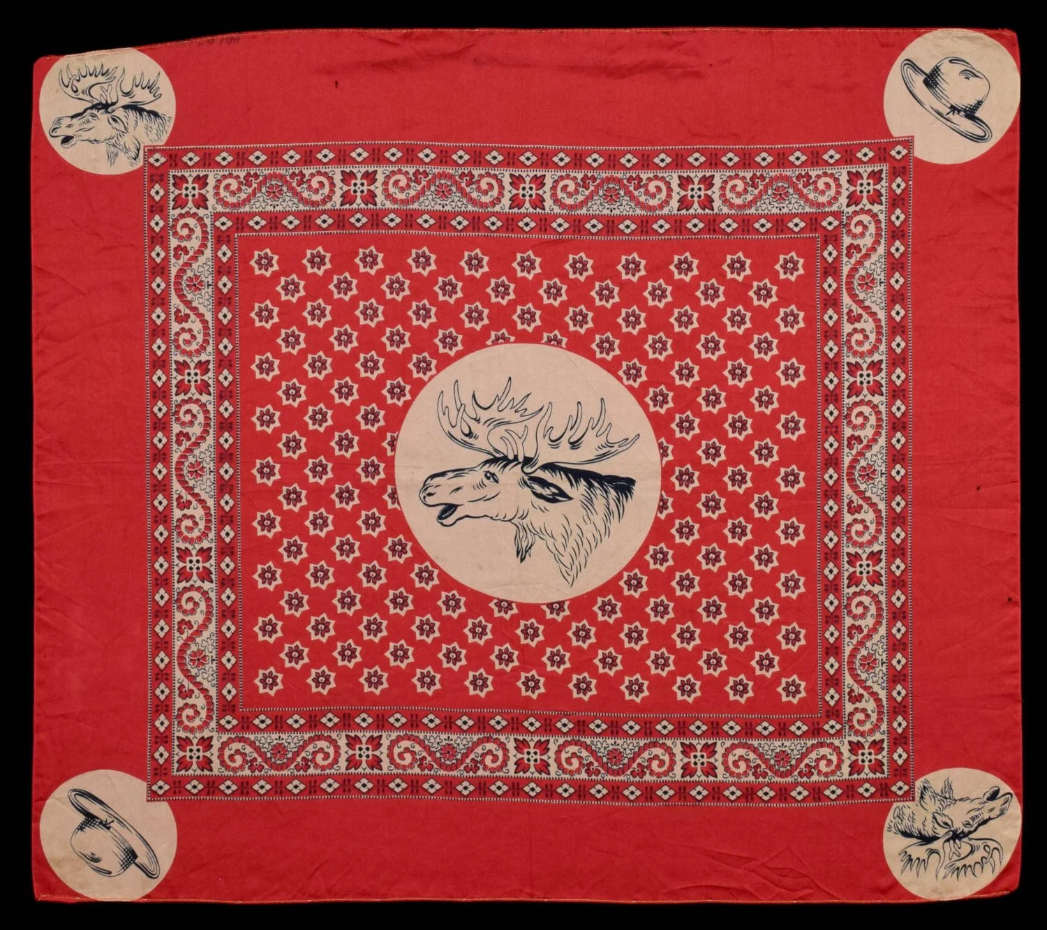 Antique Teddy Roosevelt Campaign Bandanna | Made for His Run with the Progressive Bull Moose Party