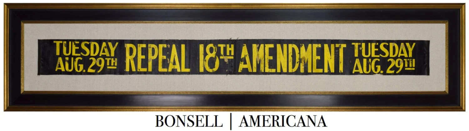 Repeal the 18th Amendment Banner | Made to Support the End of Prohibition | Circa 1932
