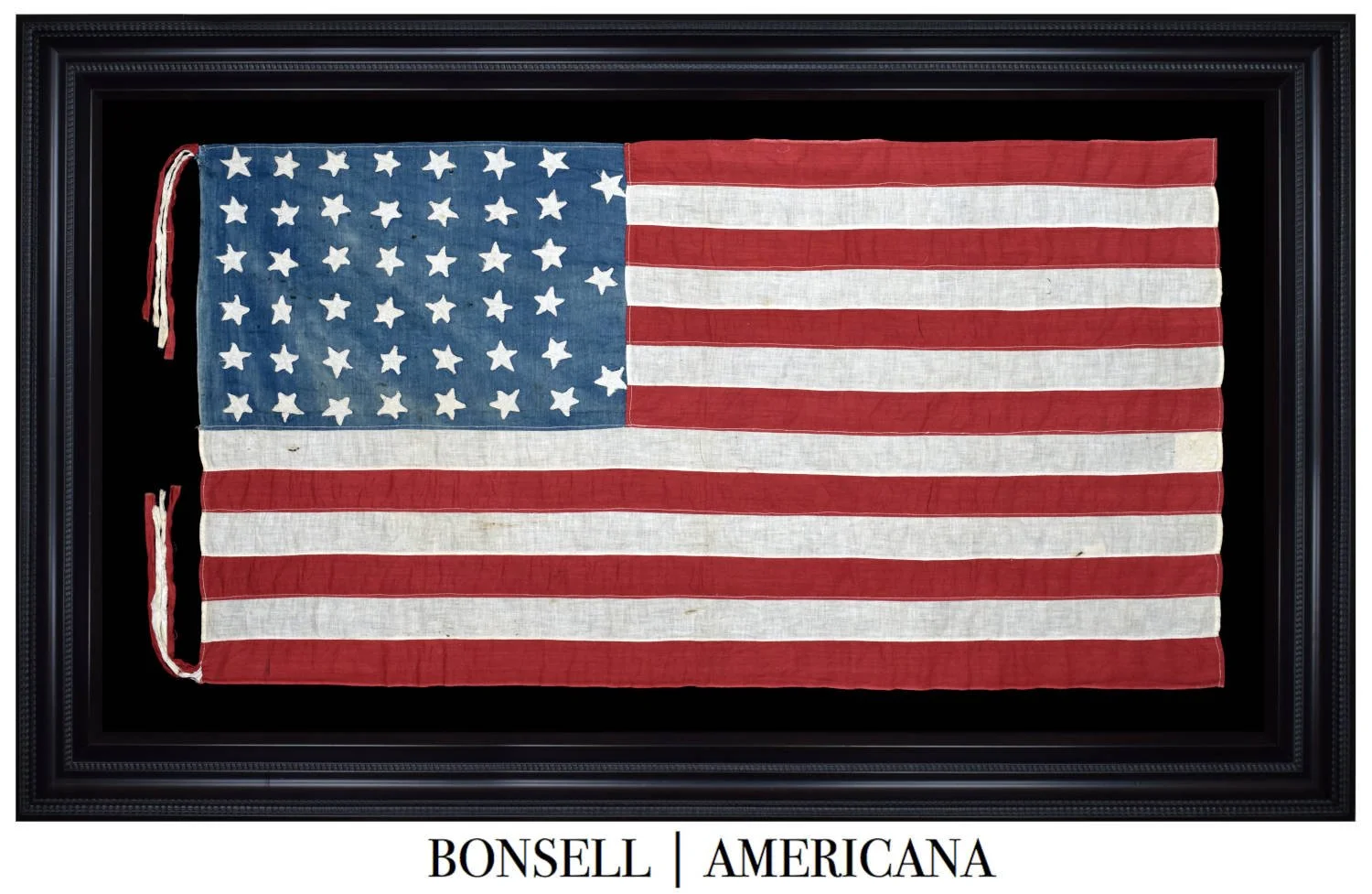 45 Star Antique Flag with a Notched Star Configuration | An Attractive Homemade Example | Utah Statehood | Circa 1896-1907