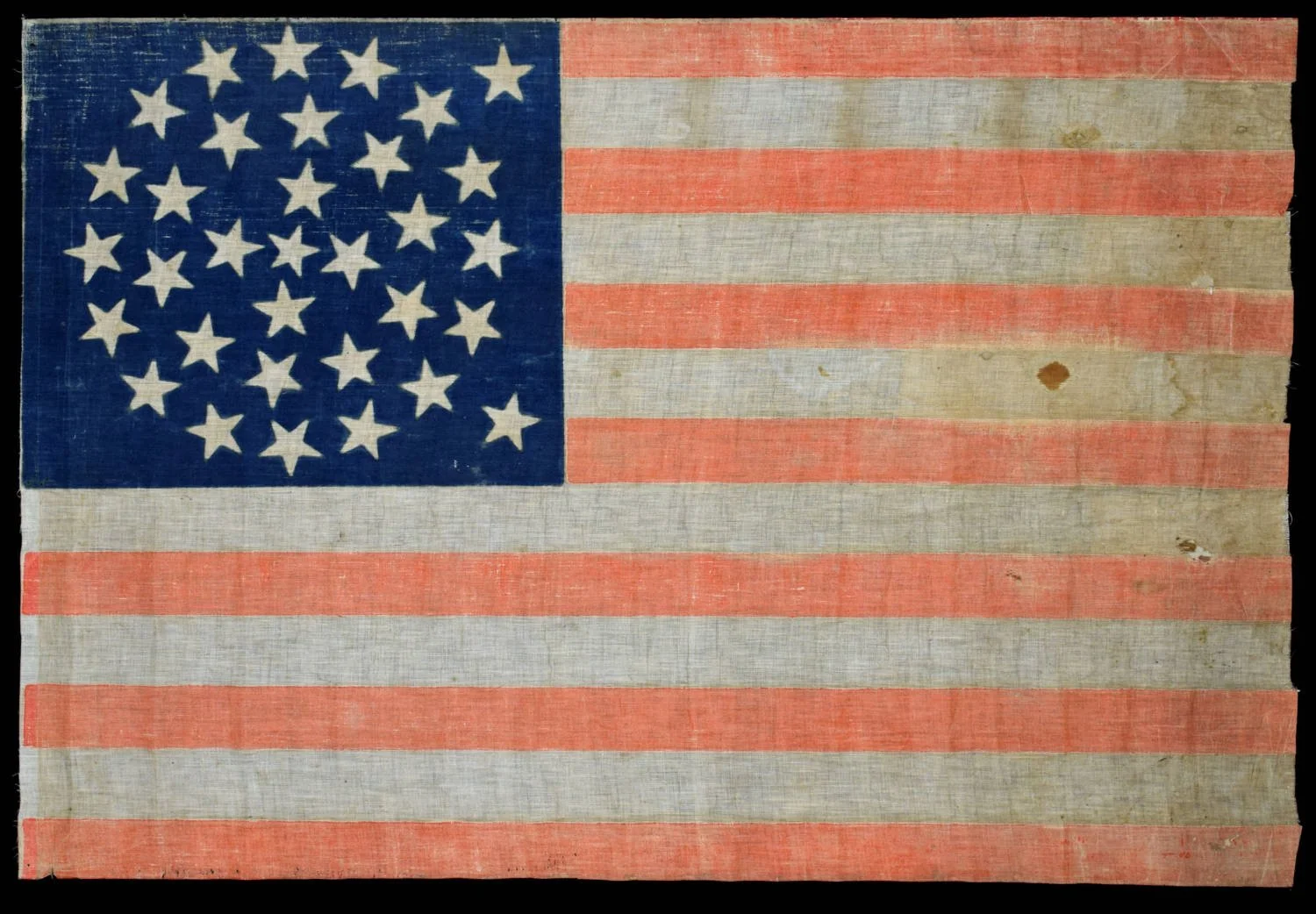Exceptional Large Scale 33 Star Antique Flag with a Medallion Configuration | Oregon Statehood | Circa 1859-1861