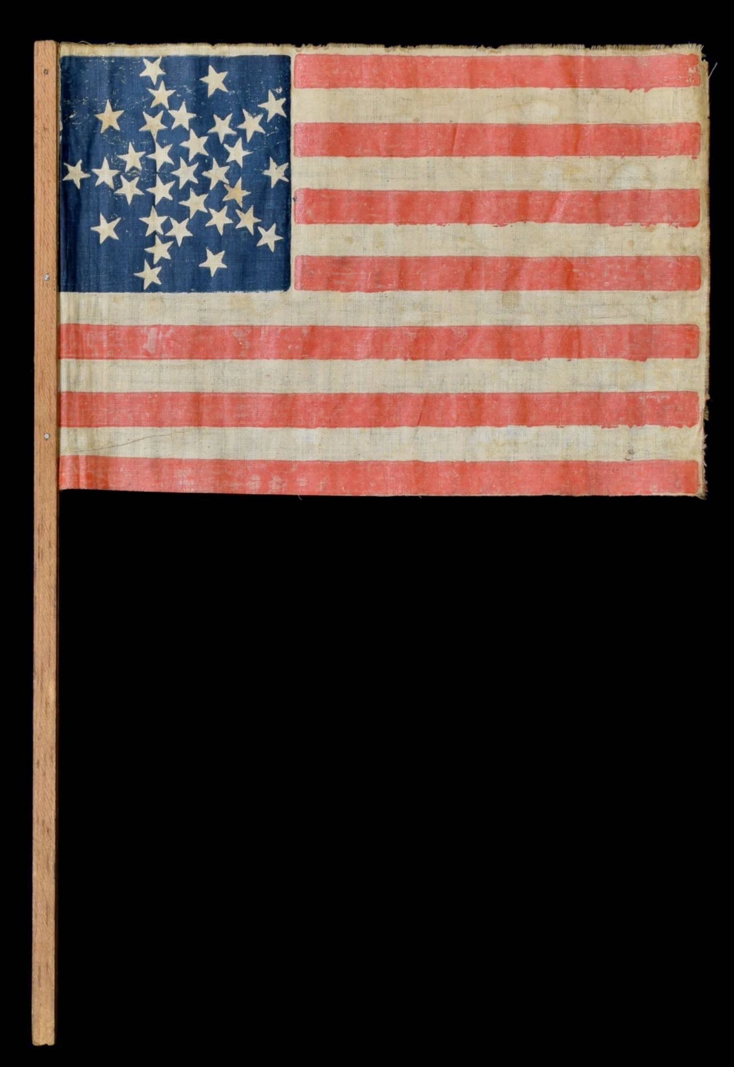 Spectacular 31 Star Antique Flag with a Canted Grand Luminary Configuration | A Masterpiece in Design | California Statehood | Circa 1850-1858