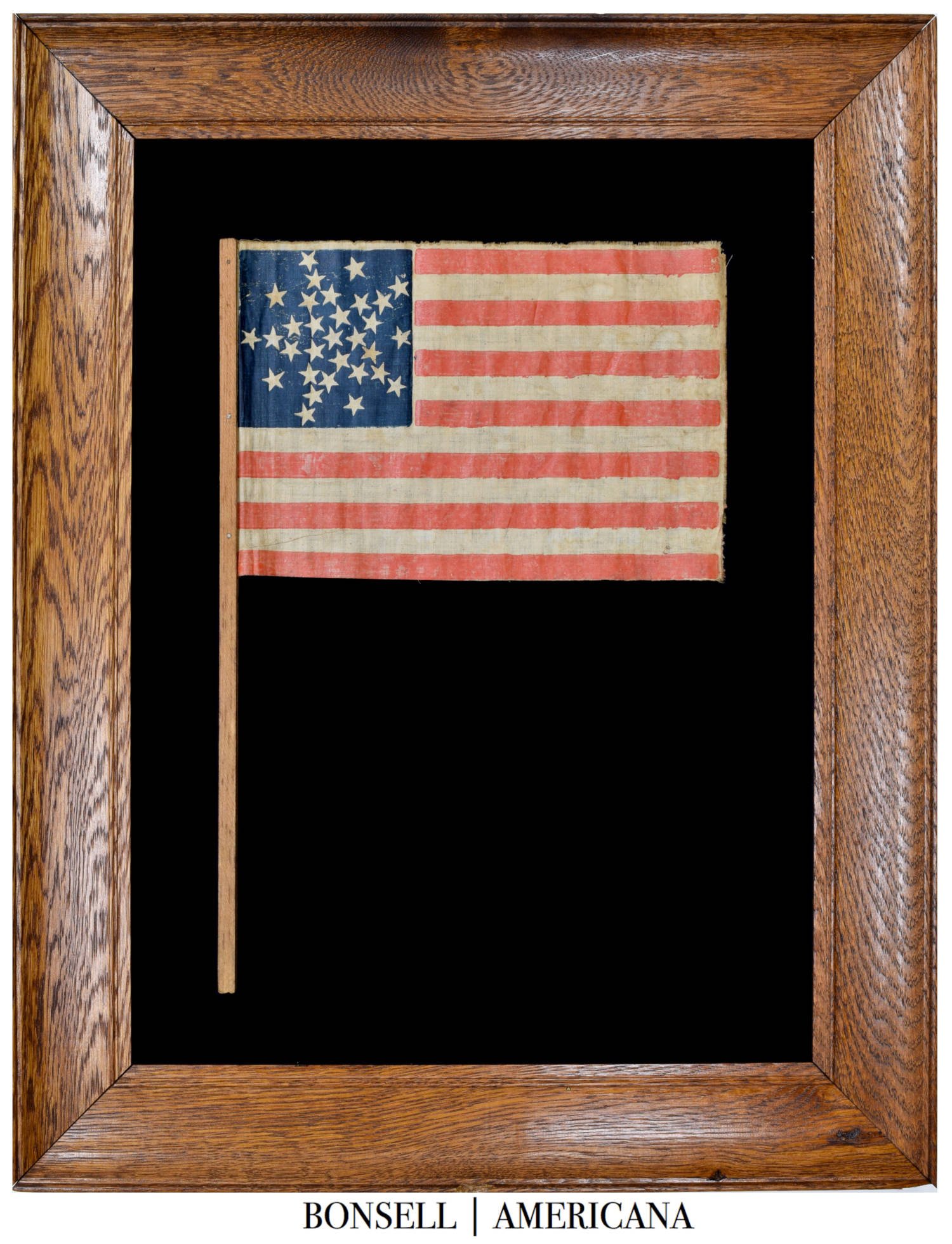 Spectacular 31 Star Antique Flag with a Canted Grand Luminary Configuration | A Masterpiece in Design | California Statehood | Circa 1850-1858