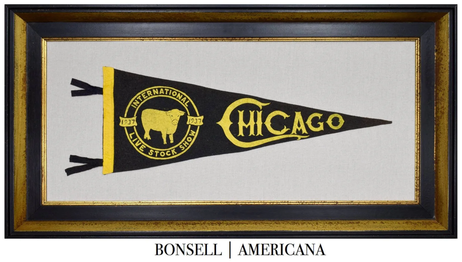 Attractive Antique International Live Stock Show Pennant | Circa 1937