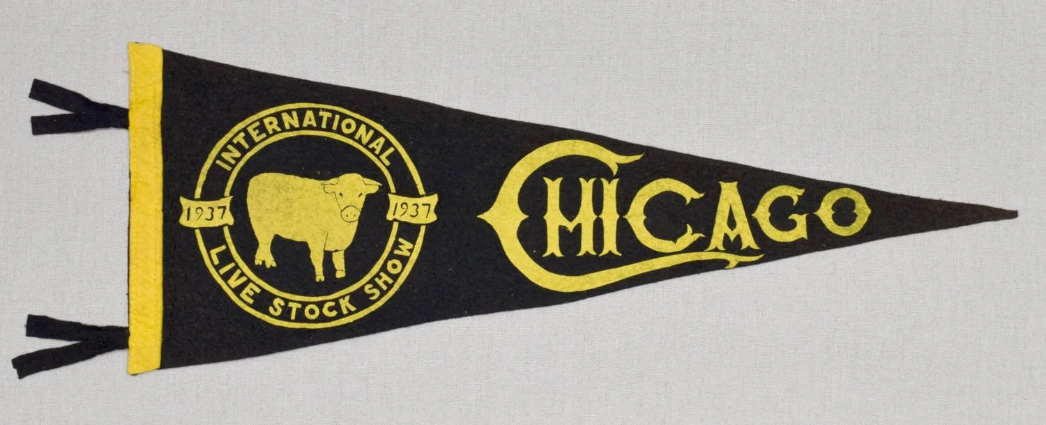 Attractive Antique International Live Stock Show Pennant | Circa 1937
