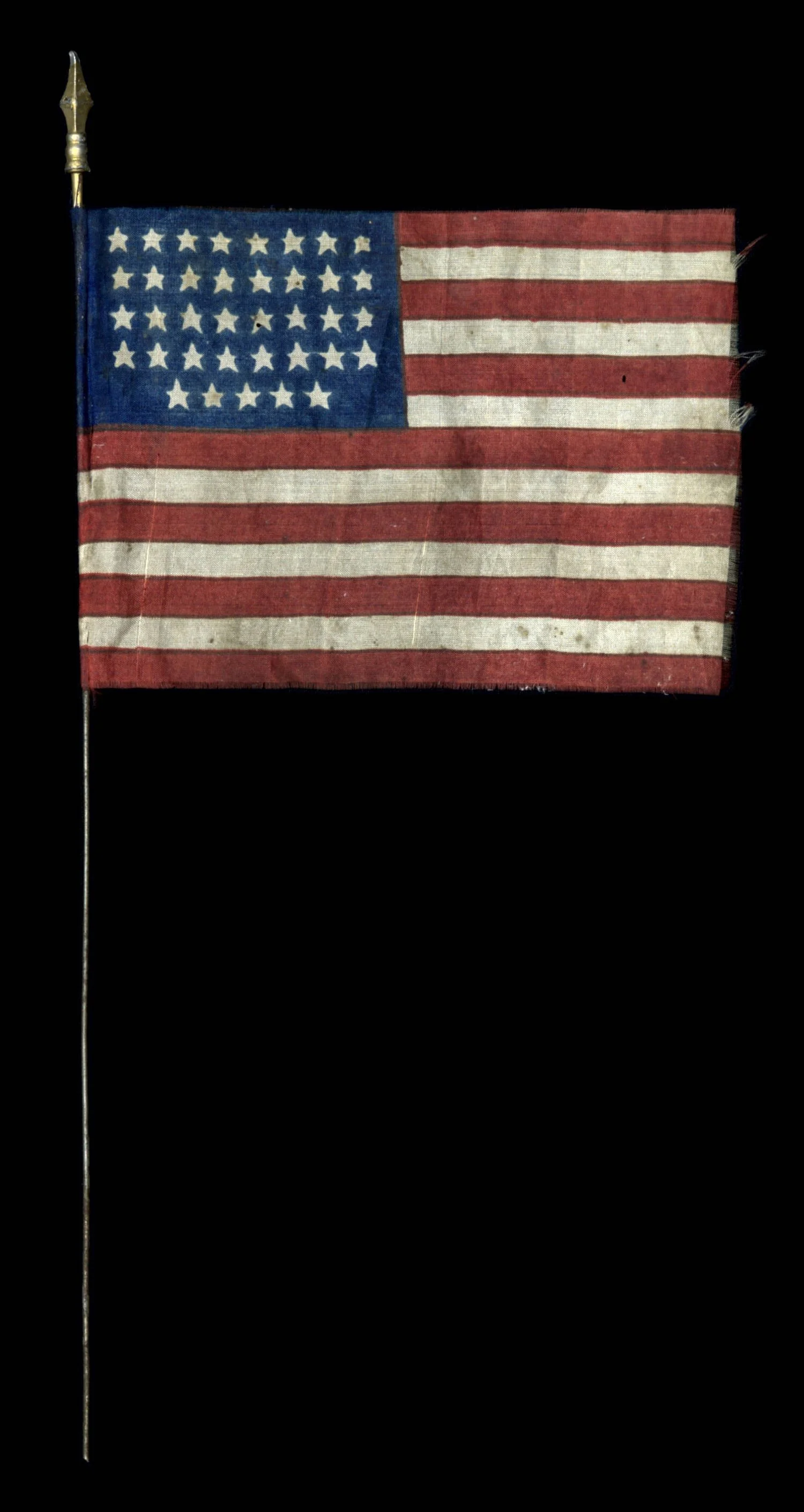 37 Star Antique Flag with an Unusual Notched Star Pattern | The First We Have Encountered | Nebraska Statehood | Circa 1867-1876