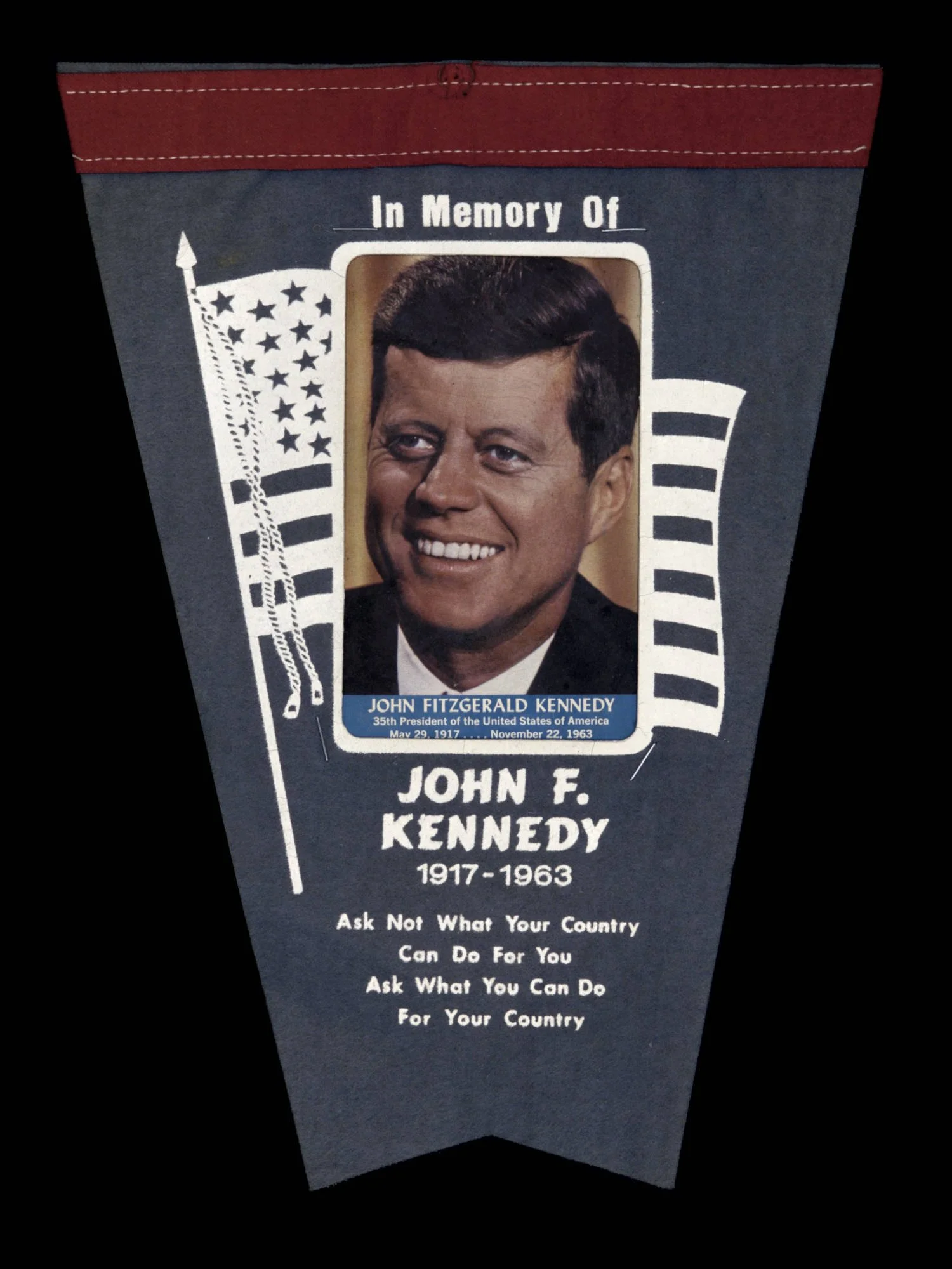 Vintage John F. Kennedy Memorial Pennant | Circa 1963