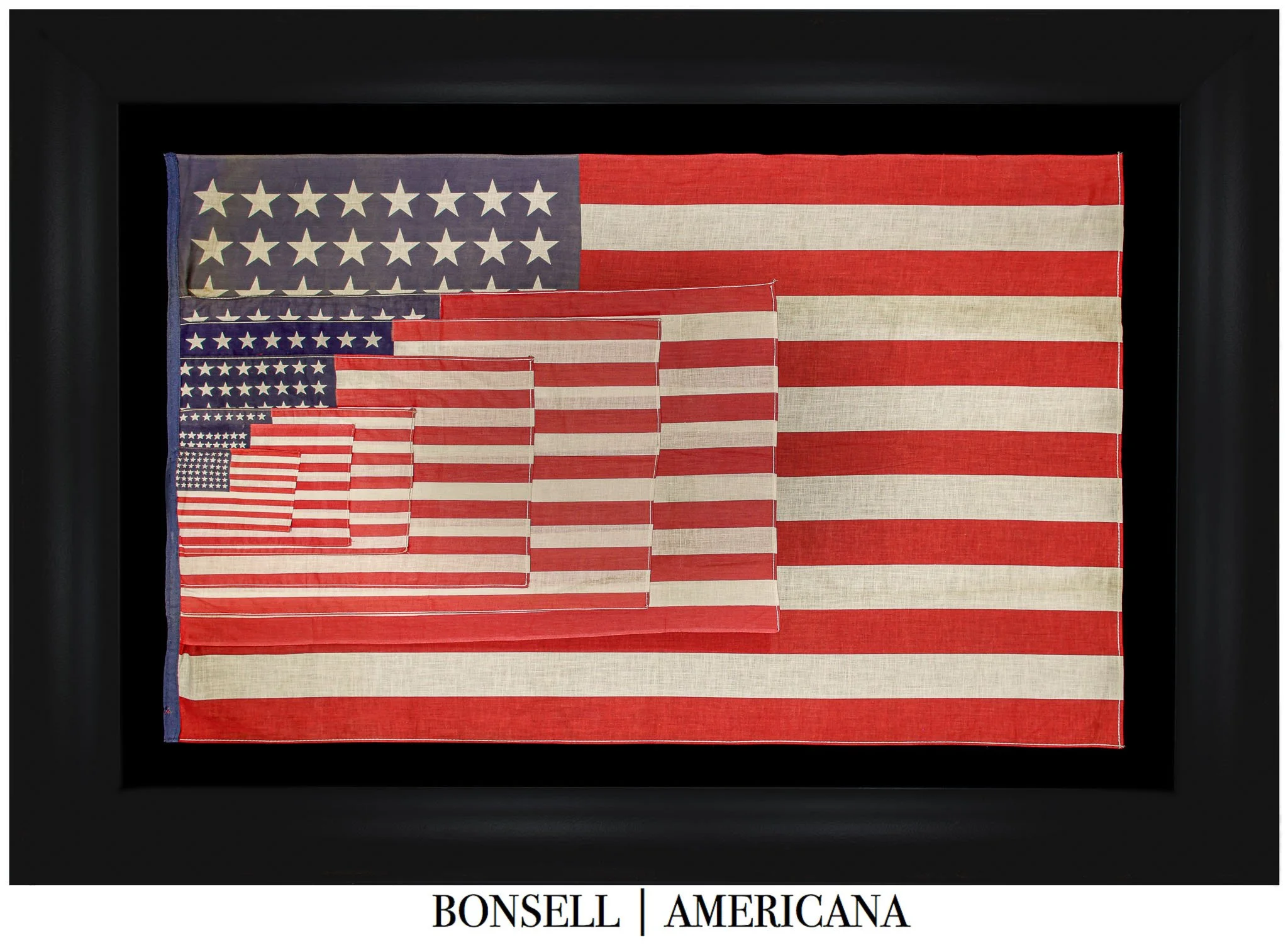 Outstanding 48 Star Antique Flag Salesman Sample | Striking Stacked Construction | Arizona Statehood | Circa 1912–1930