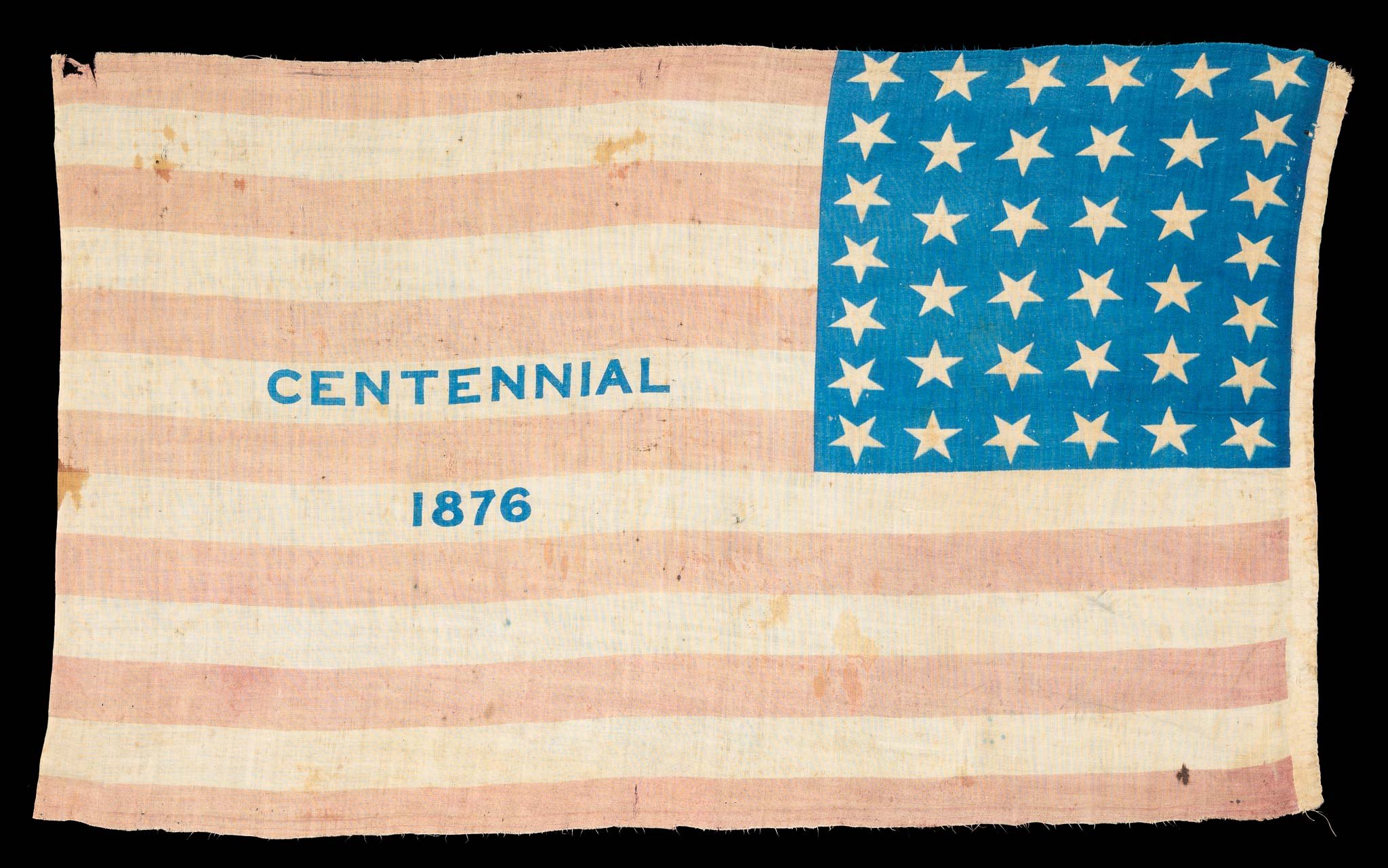 38 Star American Parade Flag | “CENTENNIAL 1876” Commemorative Overprint | Colorado Statehood | Circa 1876