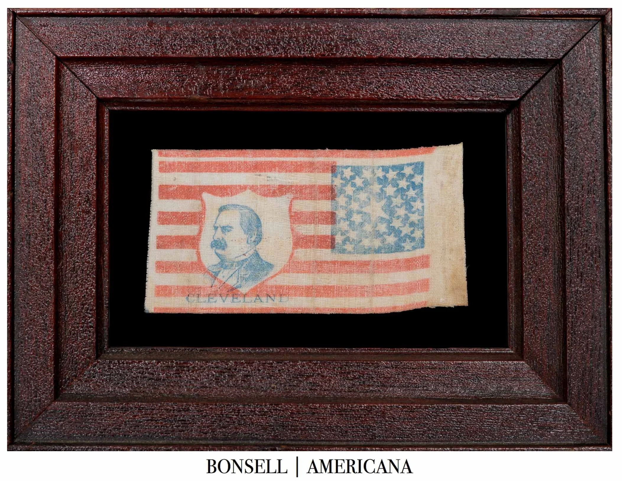 Grover Cleveland Portrait Campaign Flag | 36-Star Medallion Configuration | Unusual Shield Portrait Design | Circa 1884