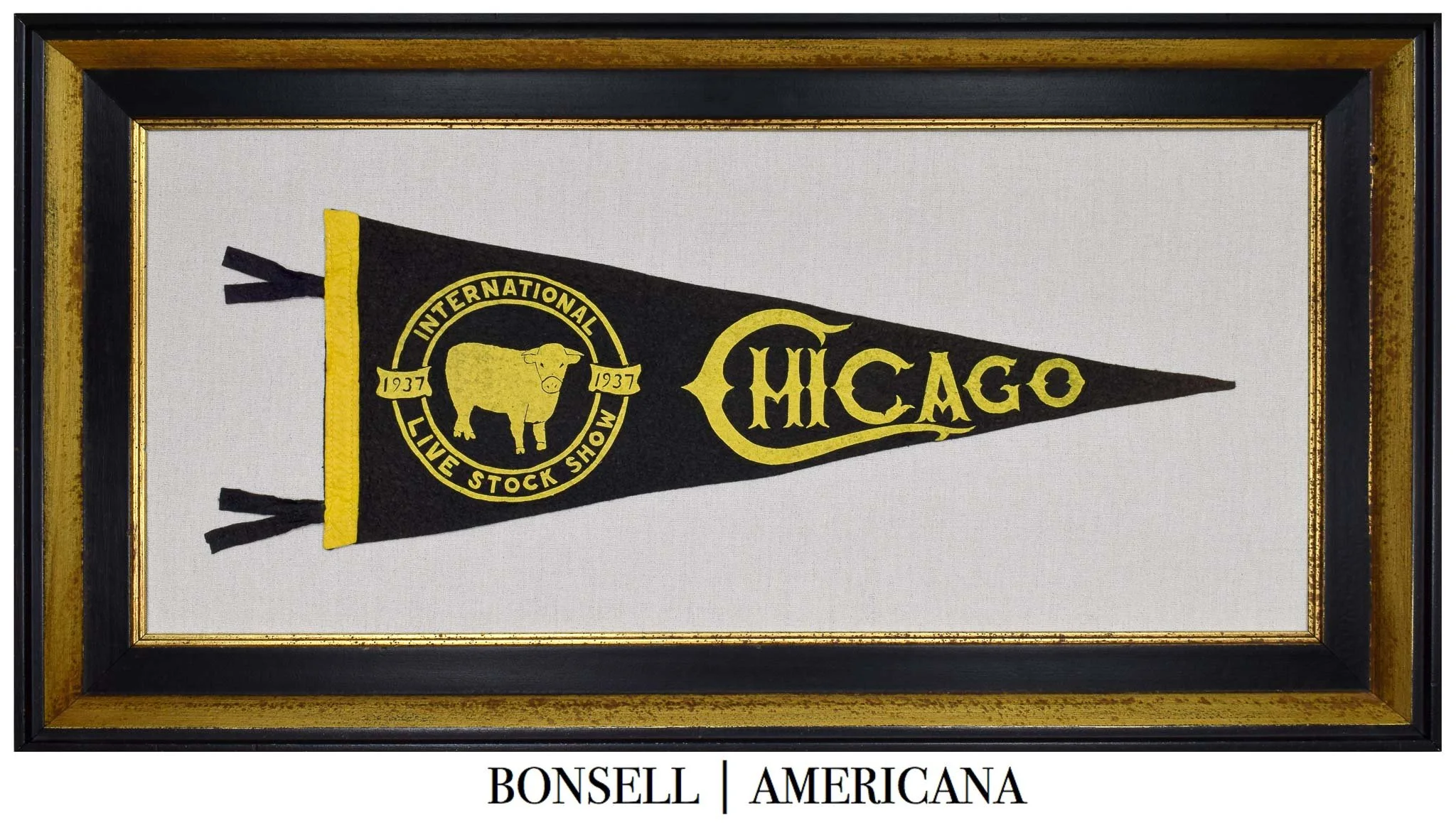 Attractive Antique International Live Stock Show Pennant | Circa 1937