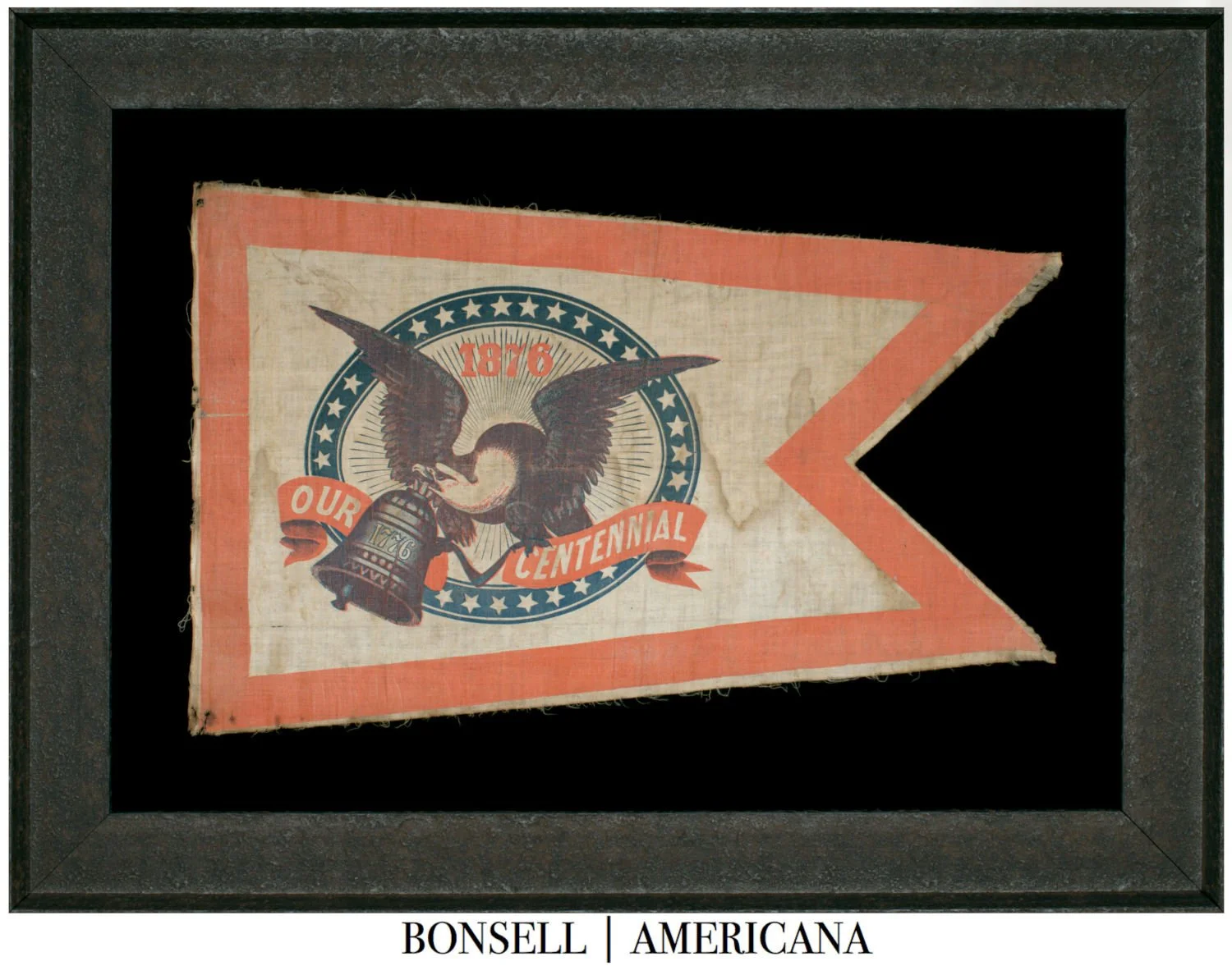 Rare 1876 Swallowtail Flag Celebrating America’s Centennial | One of the Finest Centennial Textiles We Have Encountered | Circa 1876