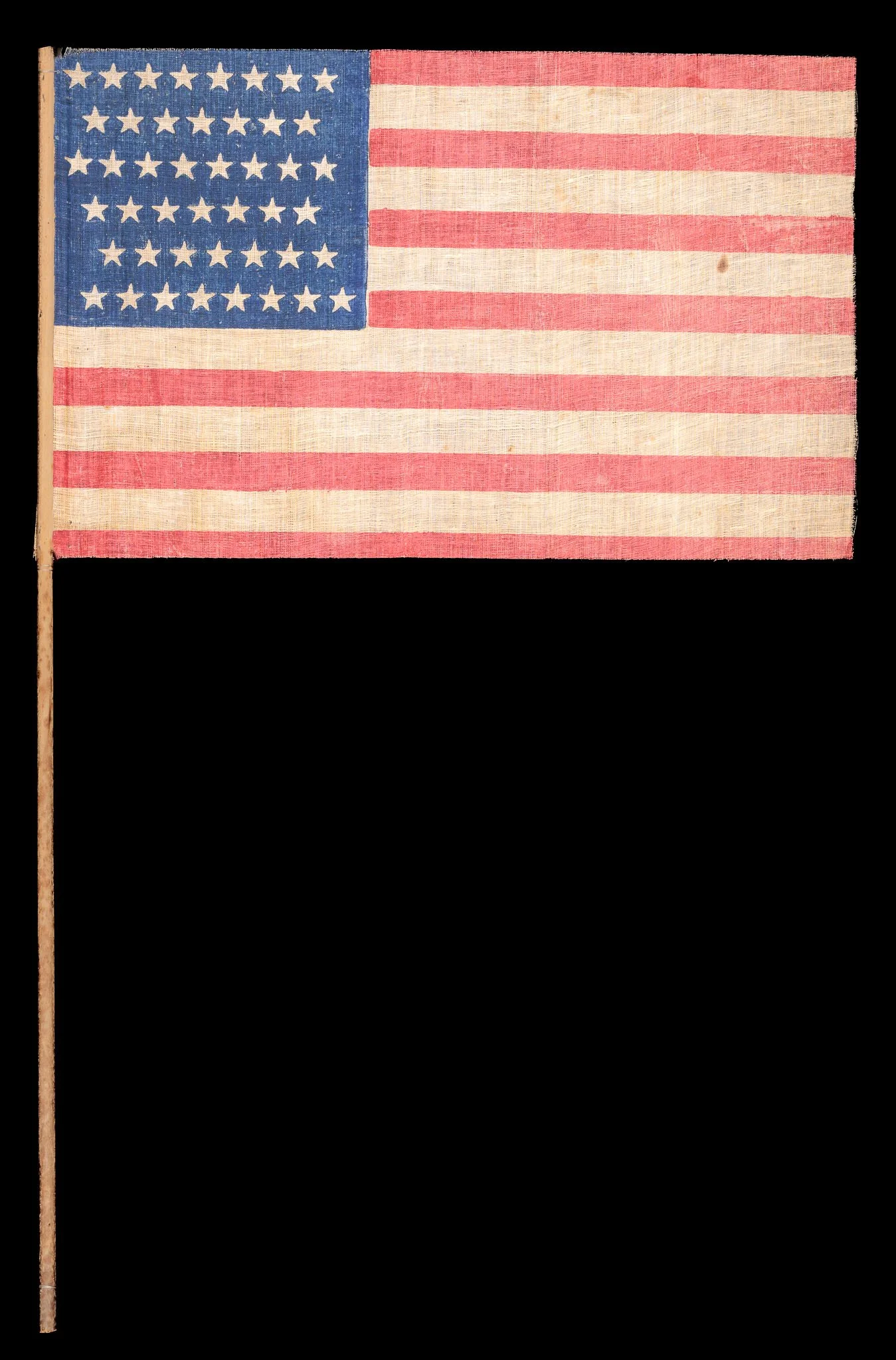 45 Star Antique Parade Flag | A Large Scale Example with a Staggered Star Pattern | Utah Statehood | Circa 1896-1907