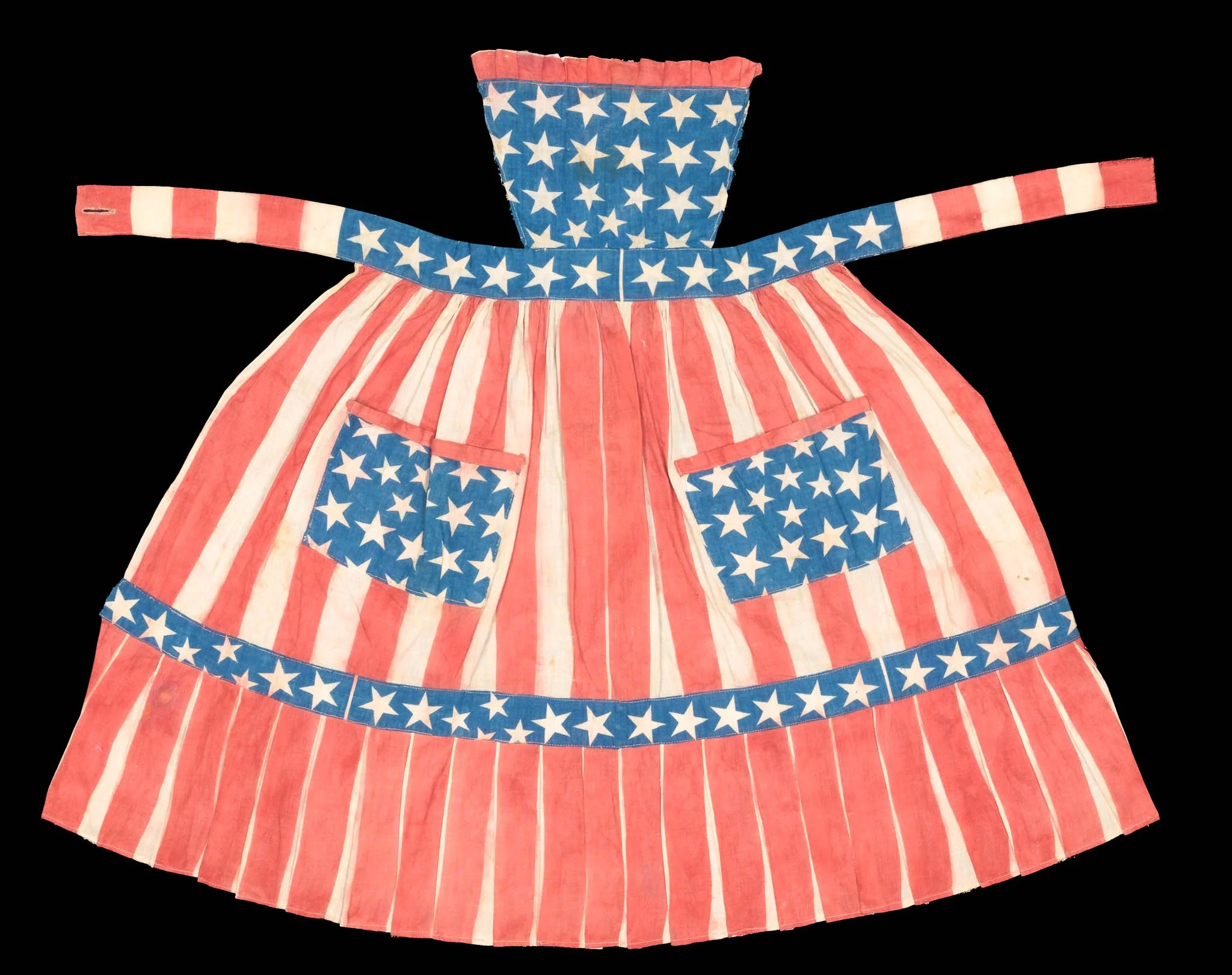 Outstanding Children’s Dress Made of 38 Star Antique Flags | Made to Celebrate the Nation’s Centennial | Colorado Statehood | Circa 1876