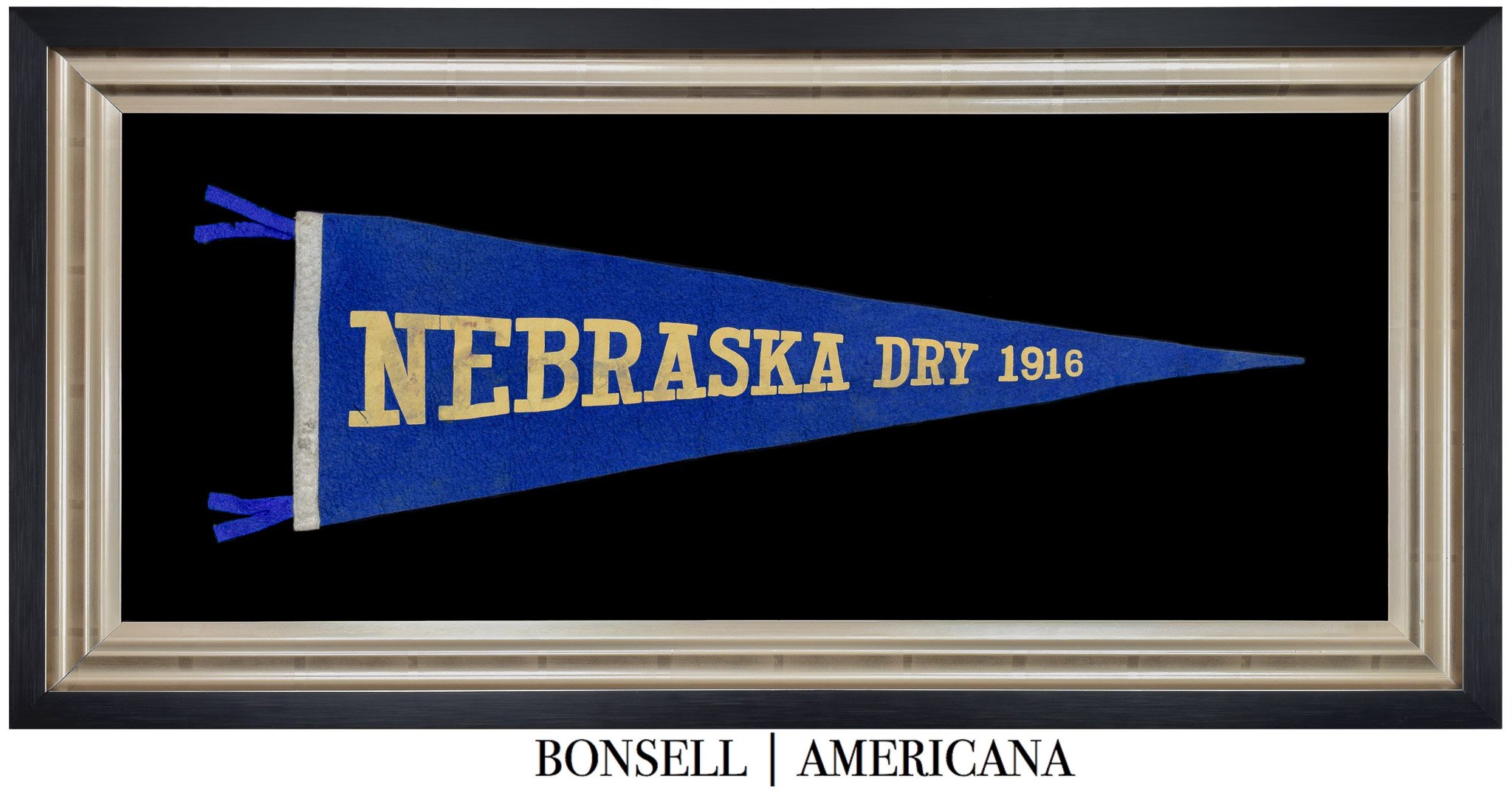 Antique “NEBRASKA DRY” Pennant | Made to Support Prohibition | Circa 1916