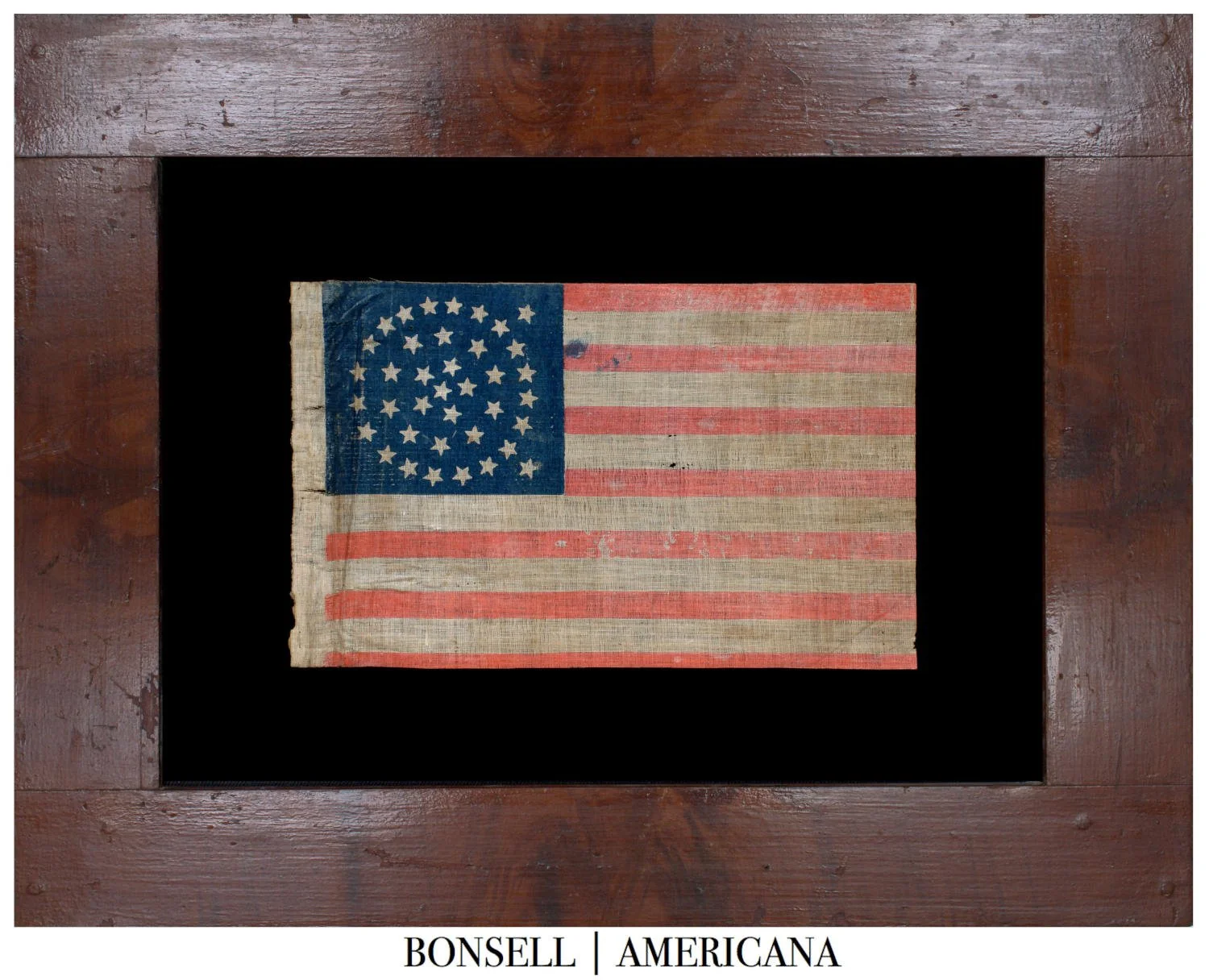 Outstanding 38 Star Antique Flag with an Offset Medallion | Colorado Statehood | Circa 1876-1889