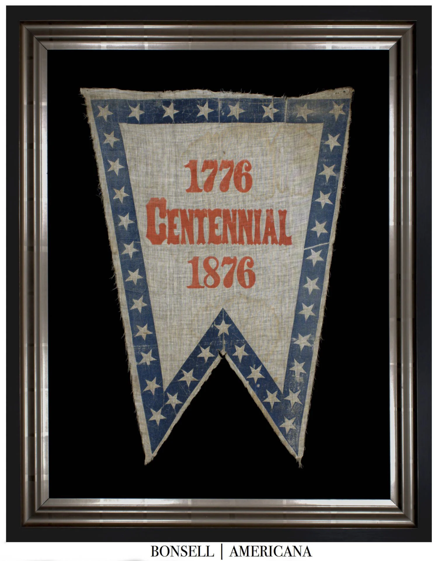 Rare Centennial Swallowtail Banner | Celebrating 100 Years of American Independence | Made by the American Flag Company | Circa 1876