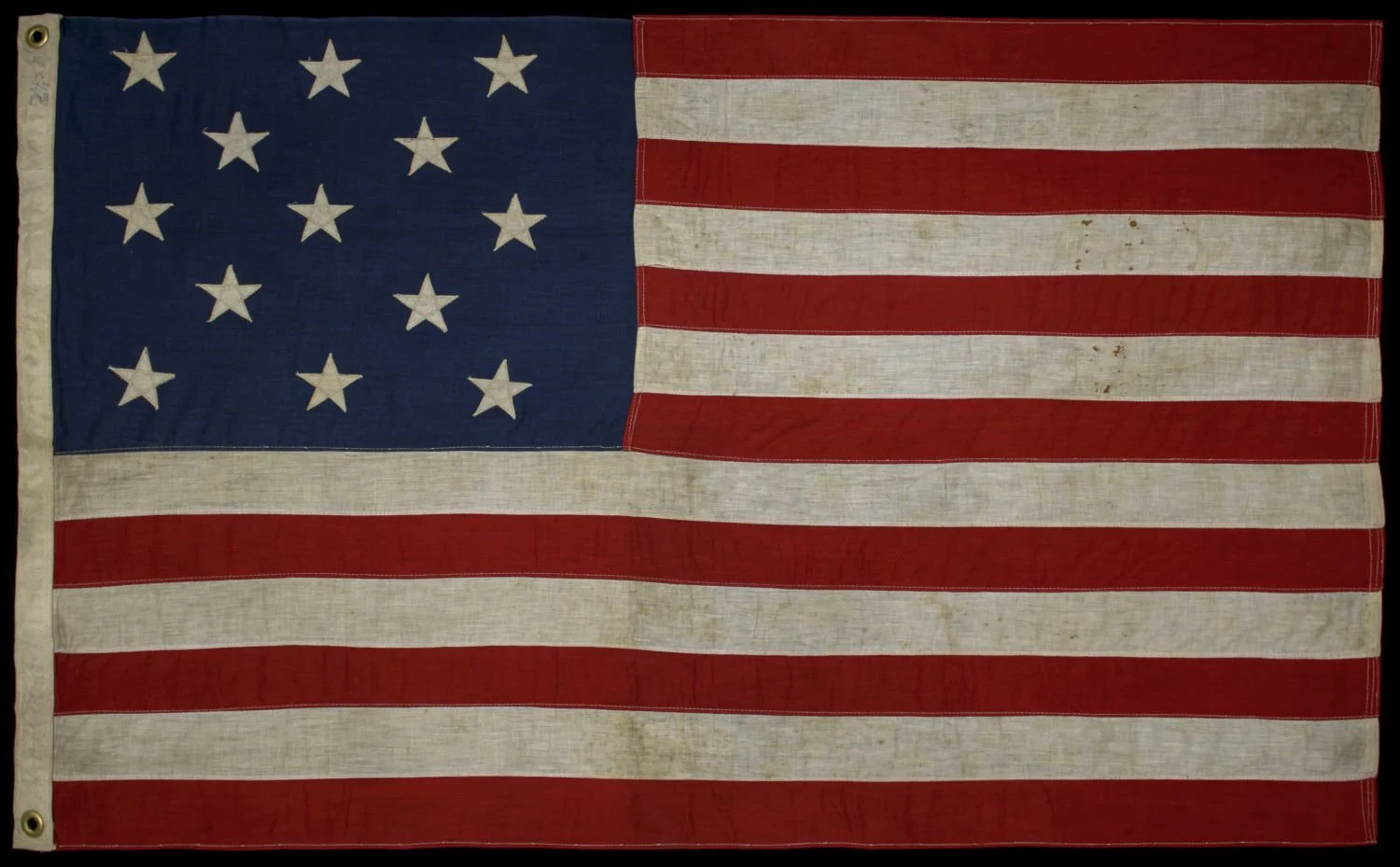 Attractive 13 Star Antique US Flag with a 3-2-3-2-3 Pattern | Ideal Display Size | Circa 1900-1940