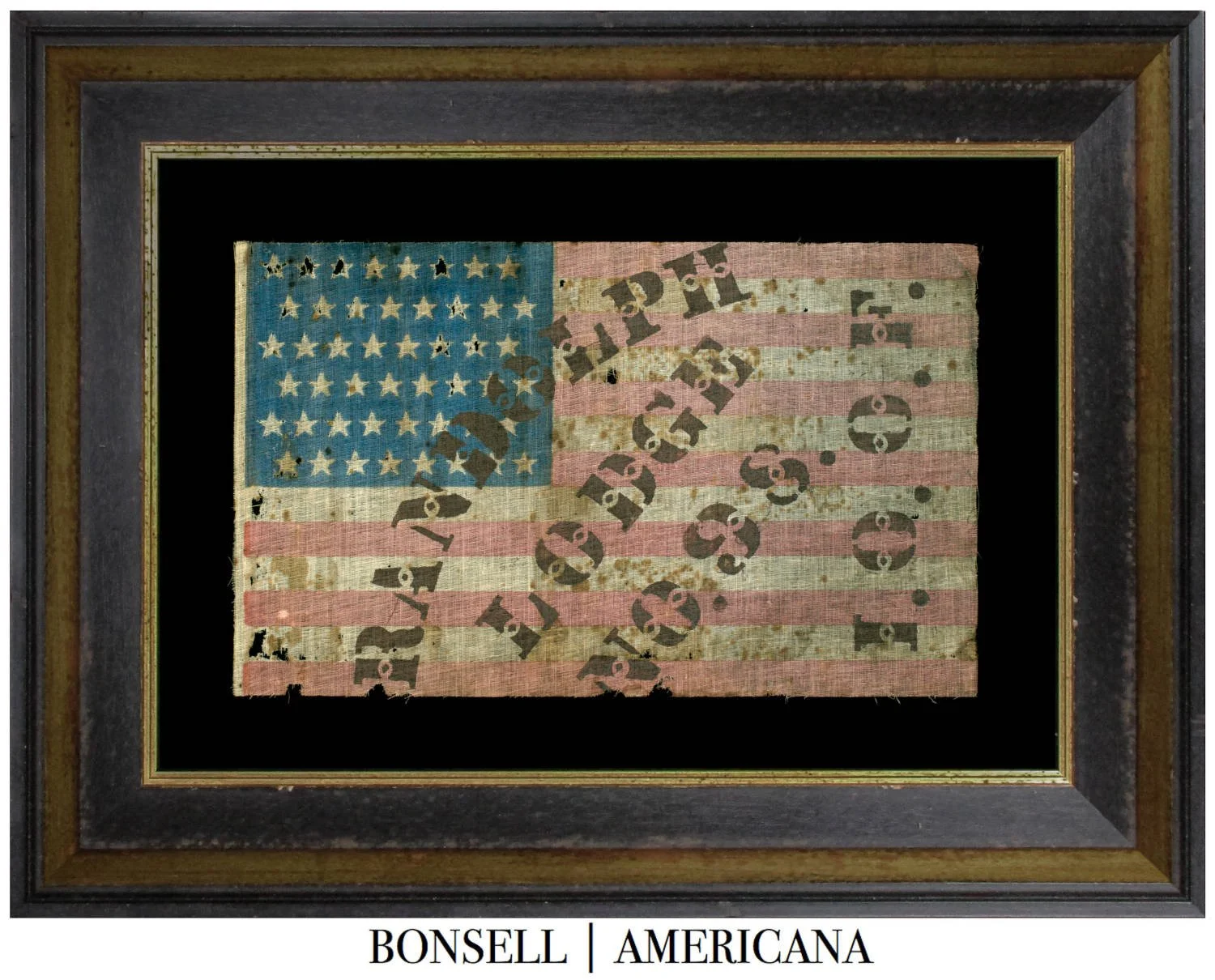 Rare 48 Star American Flag with Randolph Lodge No. 98 I.O.O.F. Overprint | A Unique Example of Early 20th Century Patriotic and Fraternal Symbolism | Discovered in Dayton, Ohio | Circa 1896-1918