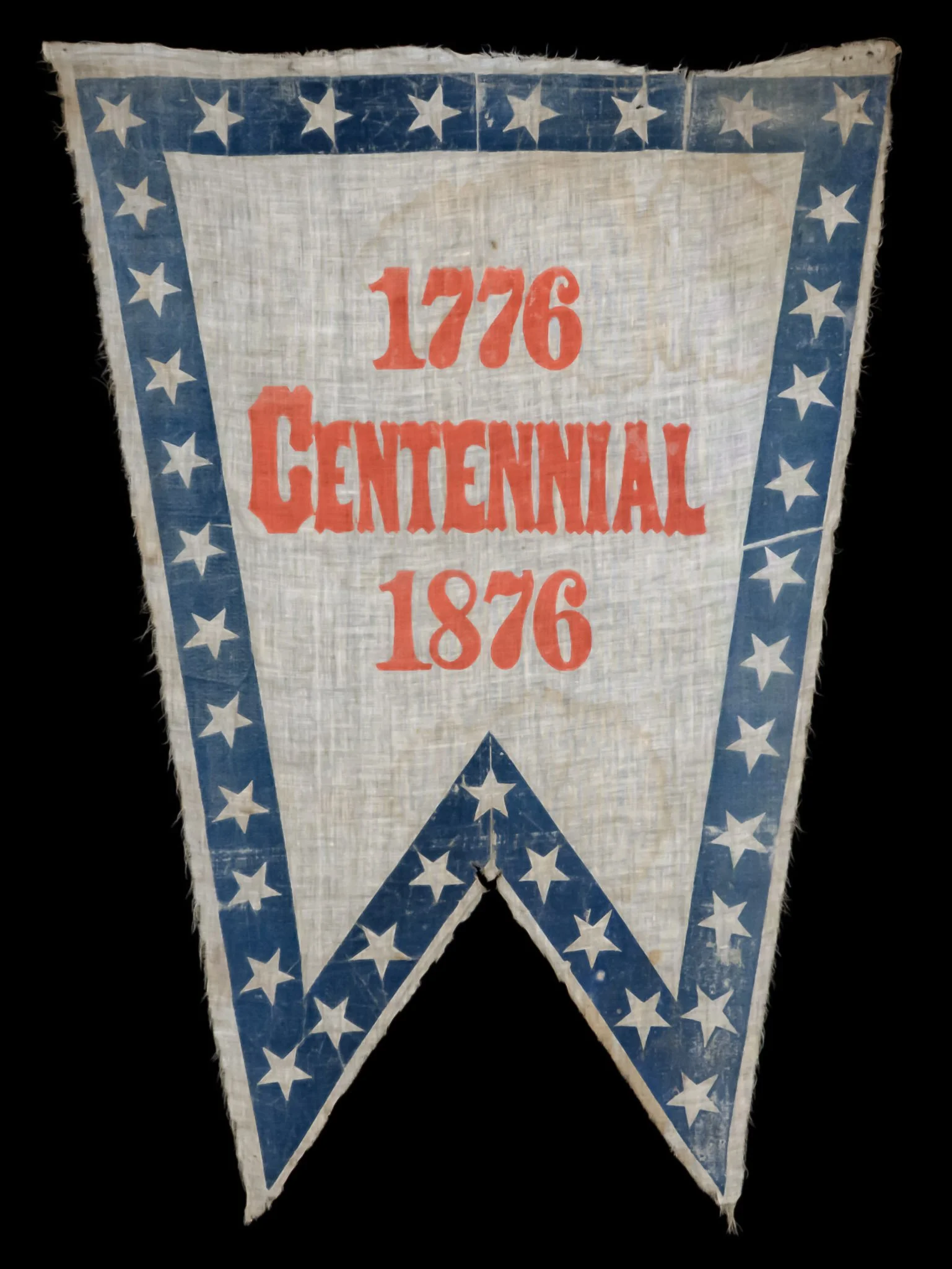 Rare Centennial Swallowtail Banner | Celebrating 100 Years of American Independence | Made by the American Flag Company | Circa 1876