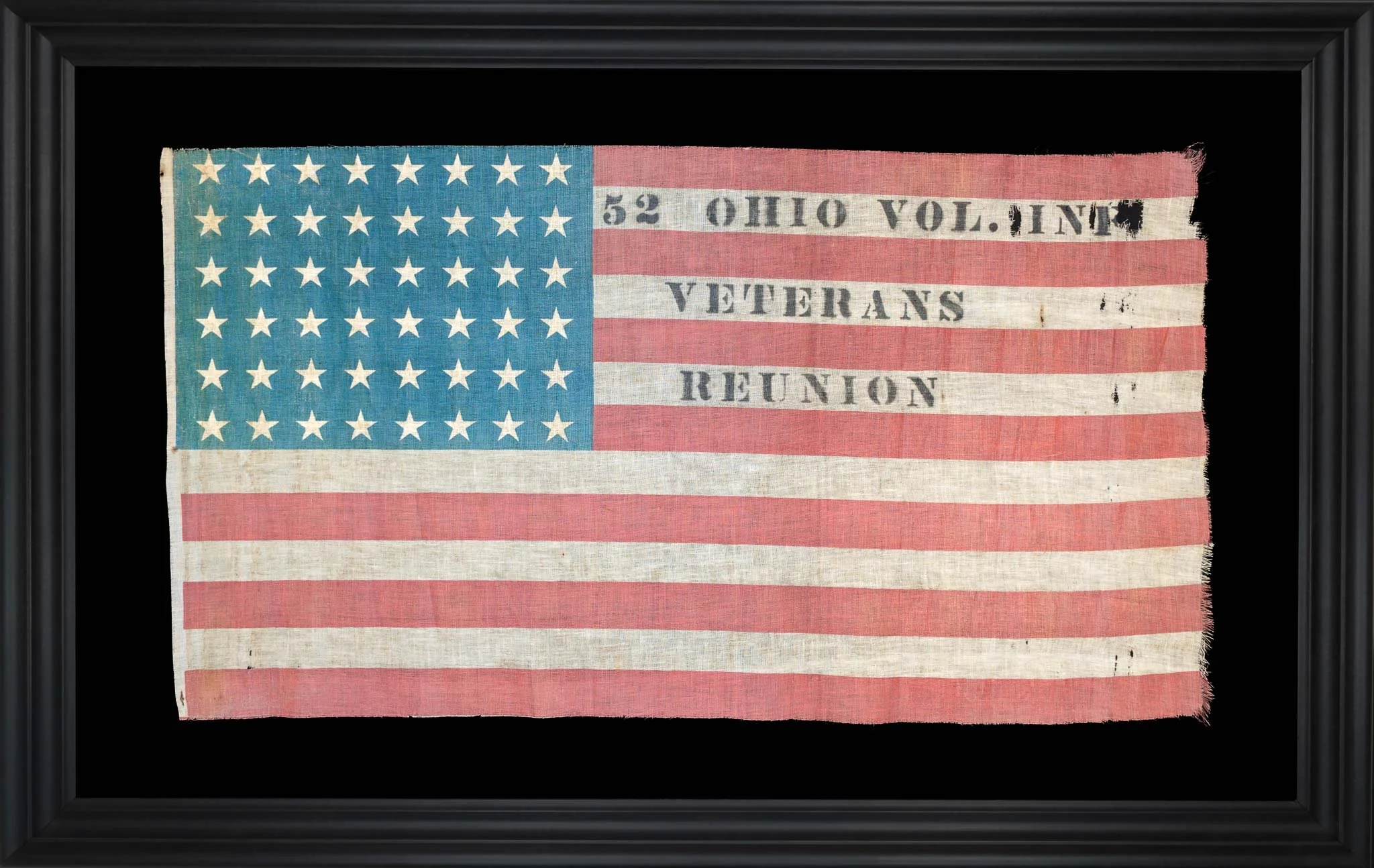 48-Star American Flag | “52 Ohio Vol. Inf. Veterans Reunion” Overprint | Civil War Veterans Reunion Flag | Circa 1912–1915