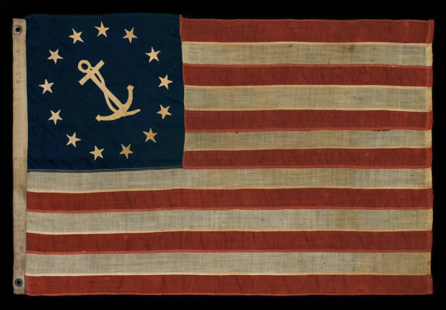13 Star Antique Yacht Flag | A Striking Example of American Maritime Heritage | Circa 1895-1926