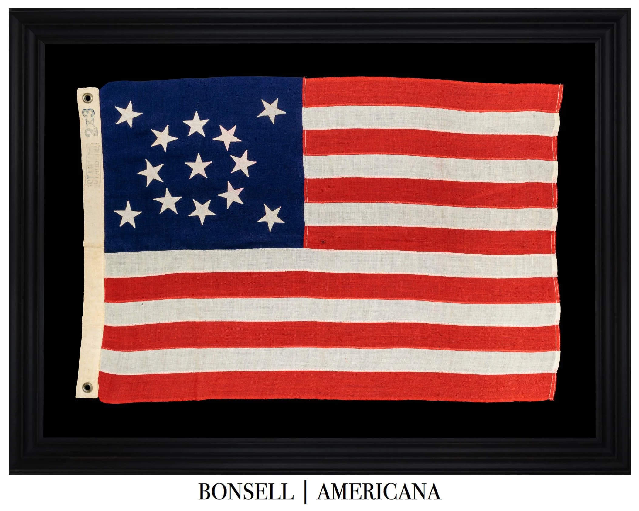 13 Star Antique American Flag | Classic Medallion Star Arrangement & STANDARD 2 X 3 Hoist Stamp | Circa 1895-1926