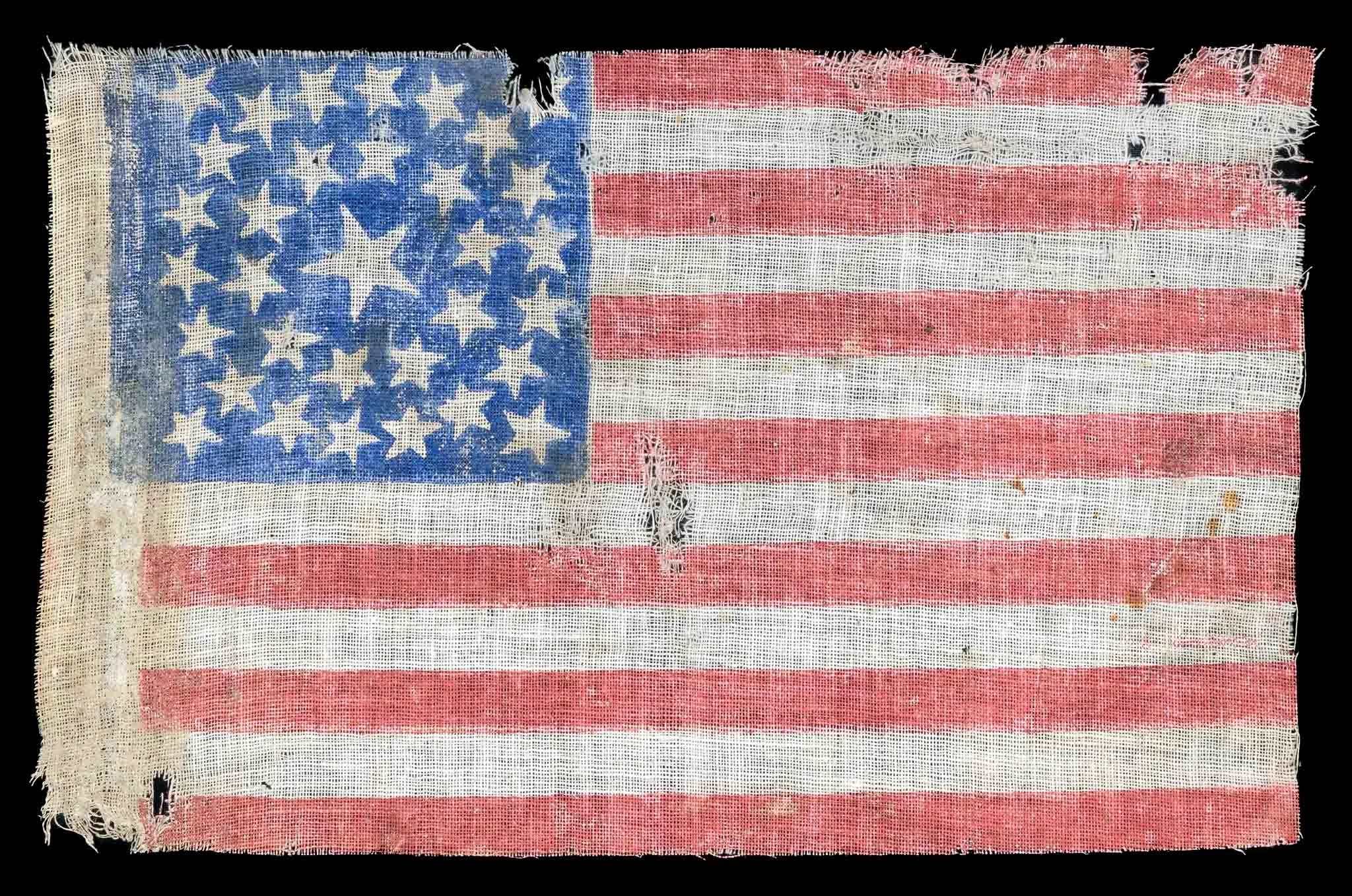 33 Star Antique American Flag with a Medallion Configuration | Oregon Statehood | Circa 1859-1861