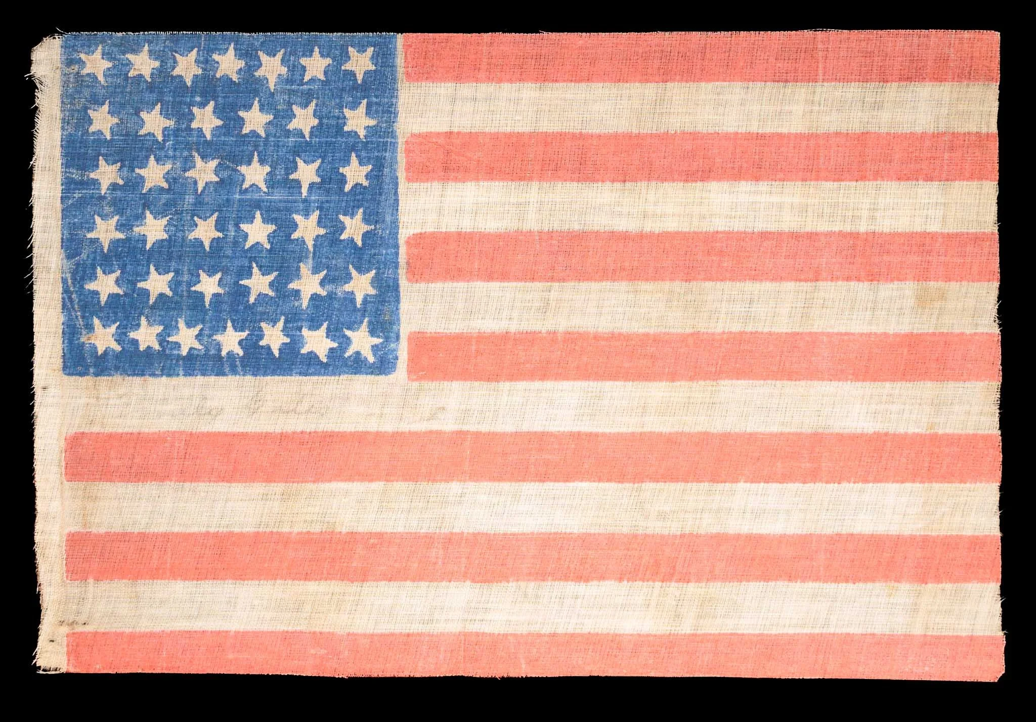 38 Star American Parade Flag | Handwritten “Emily Gates” Inscription | Colorado Statehood | Circa 1876-1890
