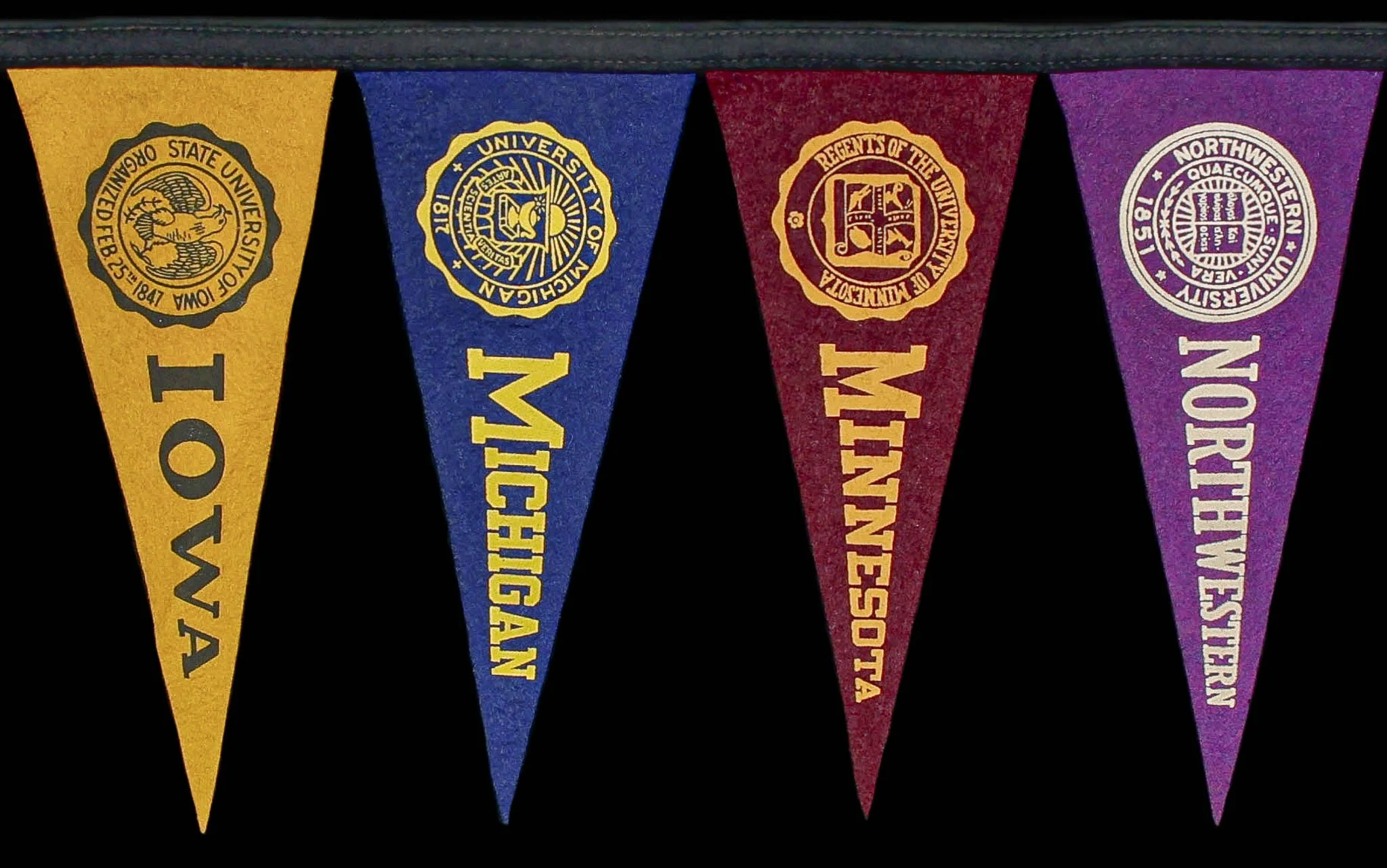 4. Felt Pennant Banner Featuring Original Big Ten Schools.jpg