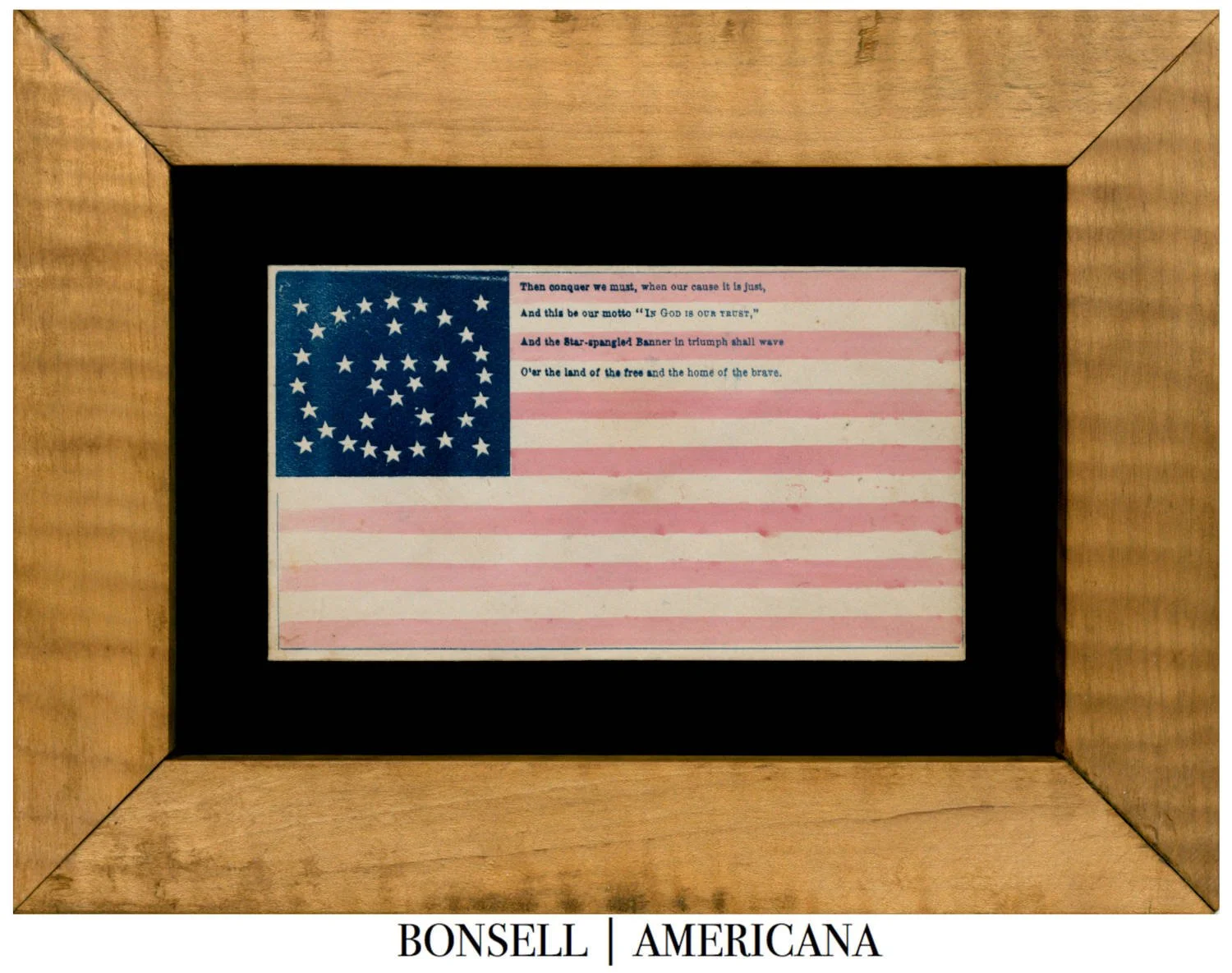 Rare Civil War-Era 34 Star Flag Envelope | Features a Medallion Star Configuration and Lines from The Star-Spangled Banner | Kansas Statehood | Circa 1861-1863