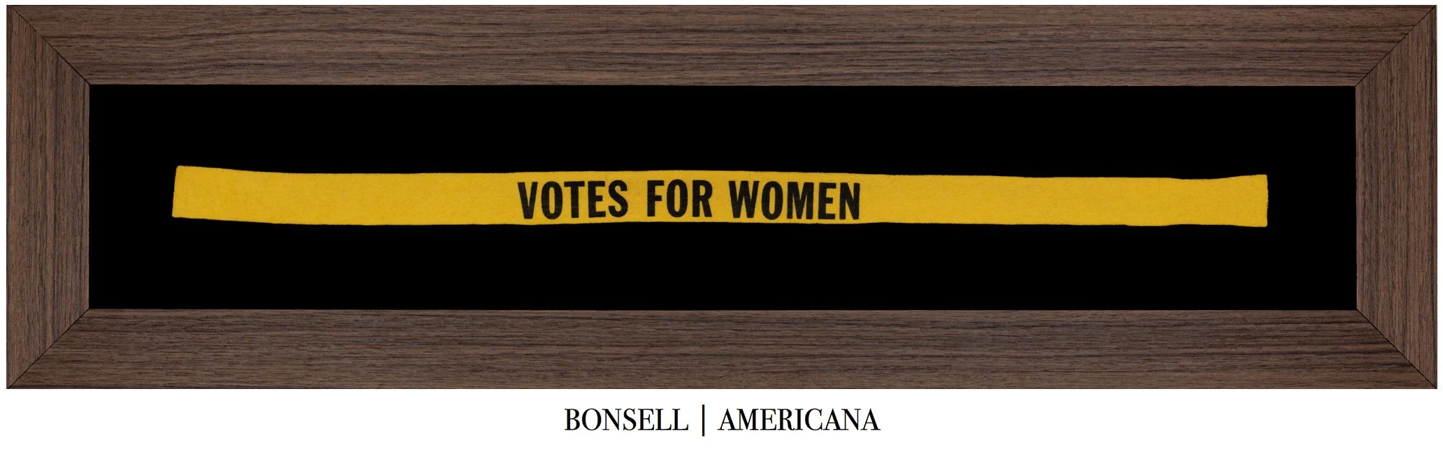 Antique “Votes for Women” Suffrage Armband | Yellow & Black Women’s Suffrage Textile | Circa 1910–1920