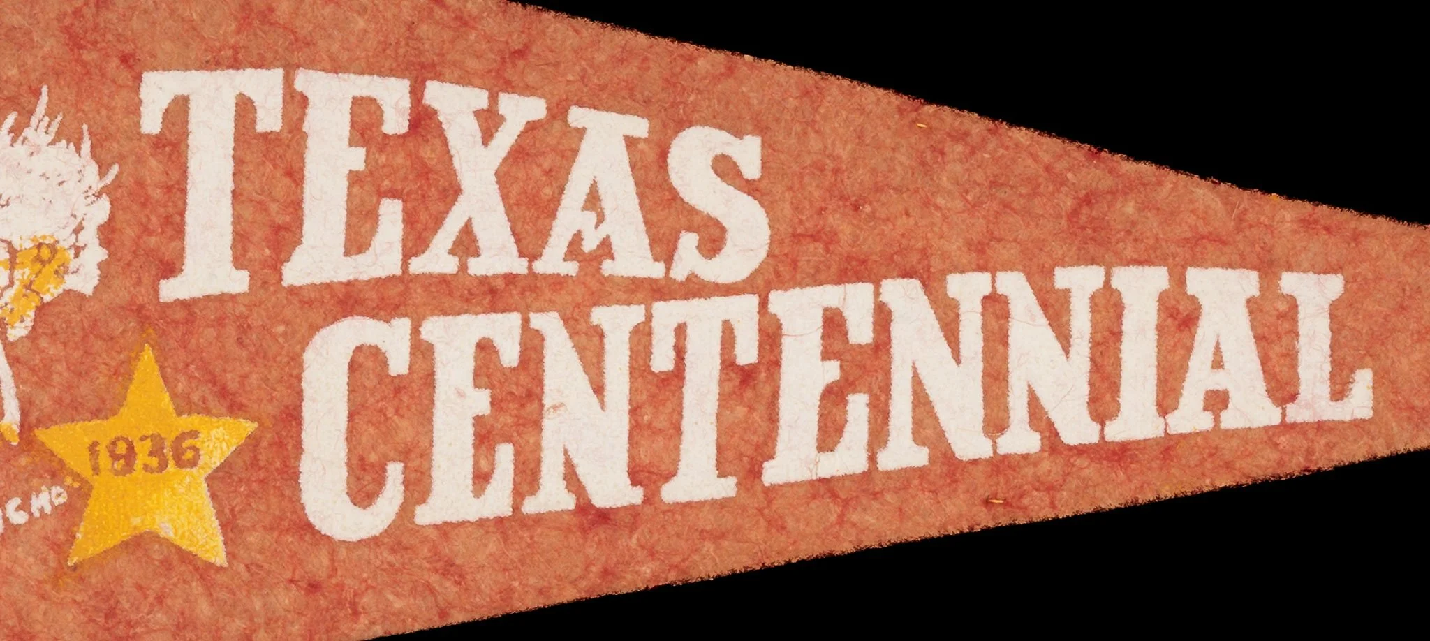 Antique Texas Centennial Pennant with Bucking Bronco and Cowboy-5.jpg