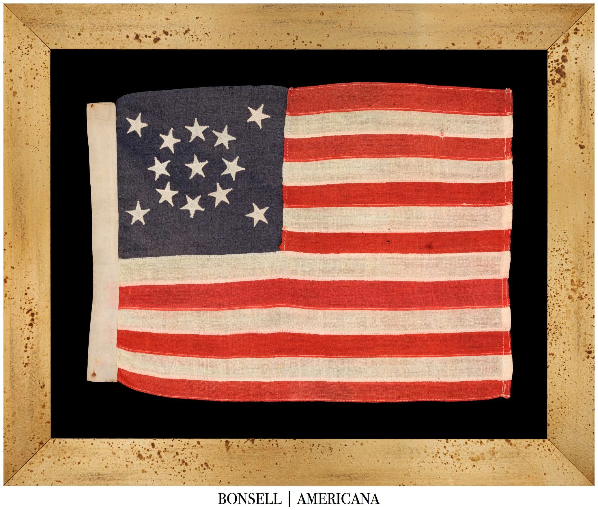Unusually Small 13-Star American Flag | Pieced-and-Sewn Wool Construction | Circa 1895–1926