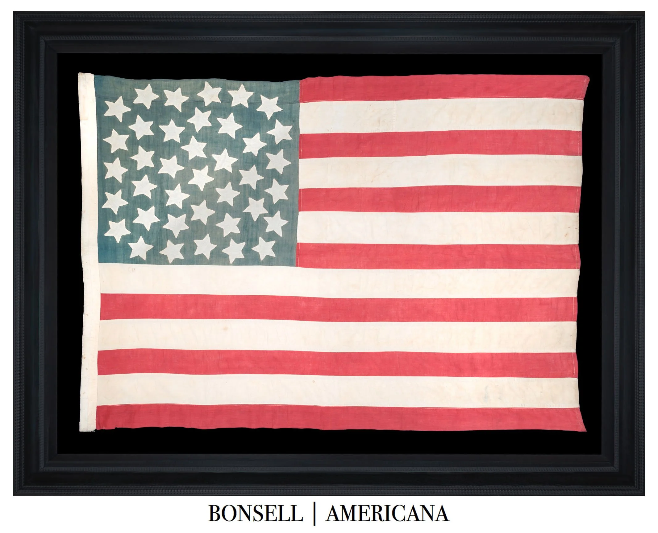 Striking 38 Star American Flag | Rare “Global” Medallion Configuration | Homemade Cotton Construction | Colorado Statehood | Circa 1876-1889